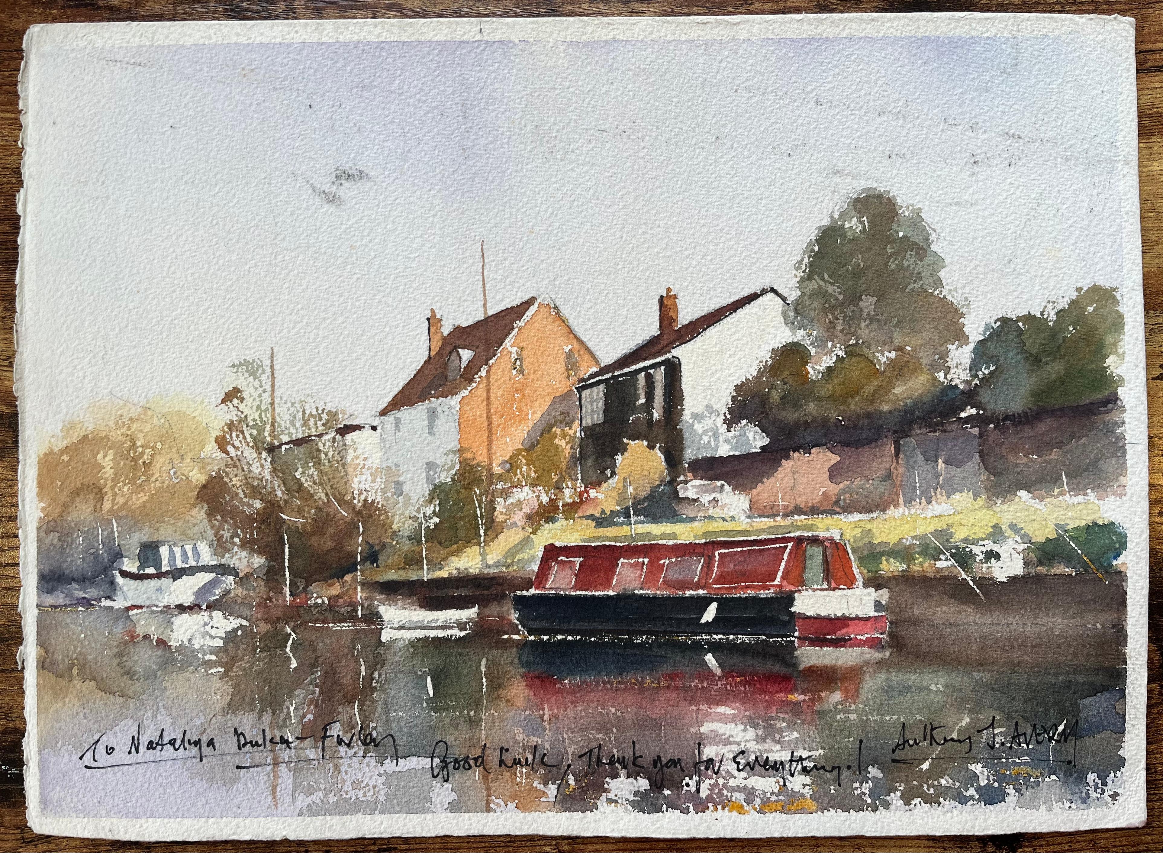 Britischer Impressionist Aquarell der Landschaft von Hay-on-Wye im Angebot 1