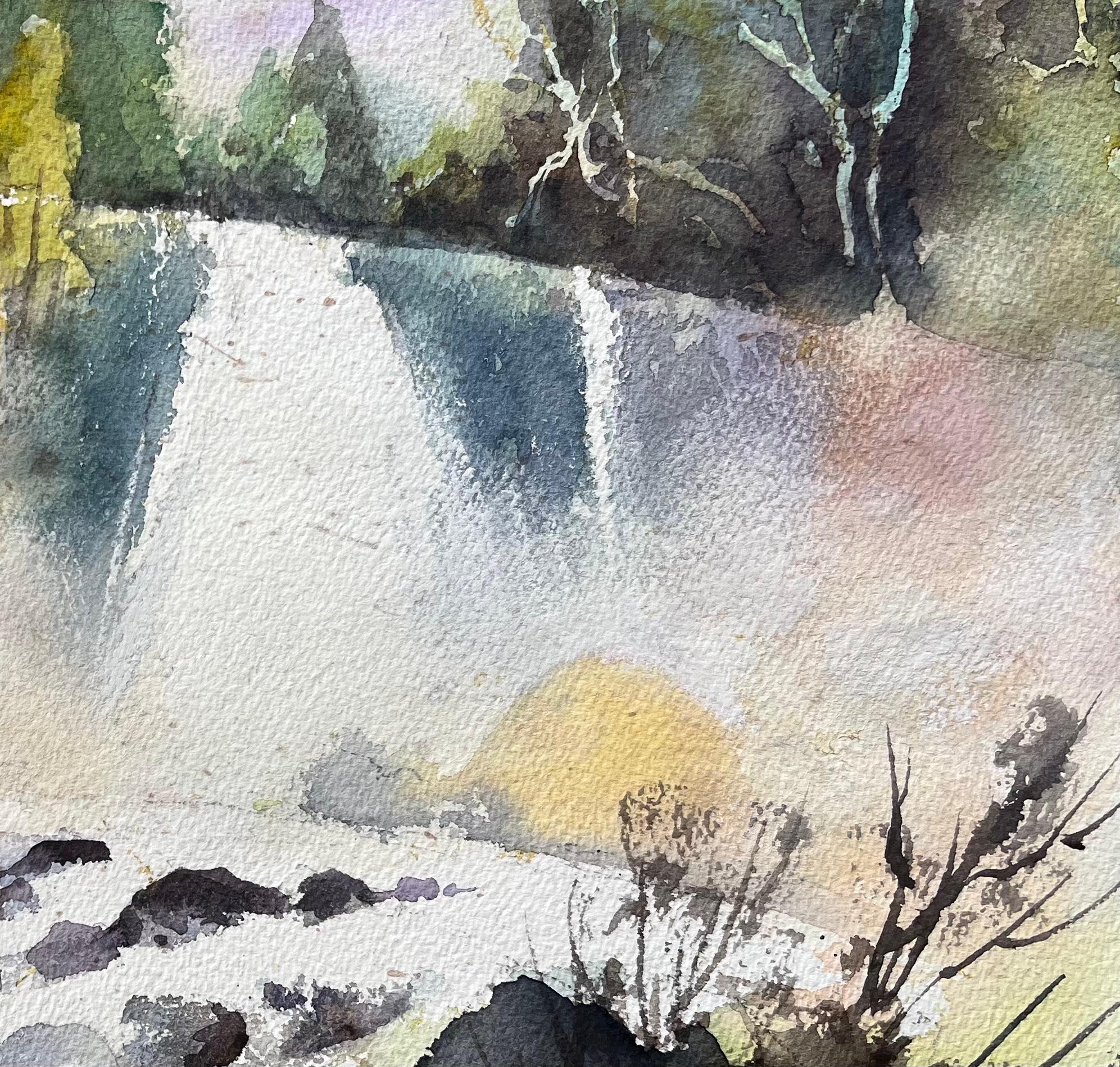 Título: Acuarela impresionista británica de cascada brumosa al amanecer
de Anthony Avery (británico 1946-2023)
Acuarela original sobre papel de artista, sin enmarcar
Dimensiones: 11,25 x 15,25 pulgadas (Alto x Ancho)
Estado: Bueno, con algunos