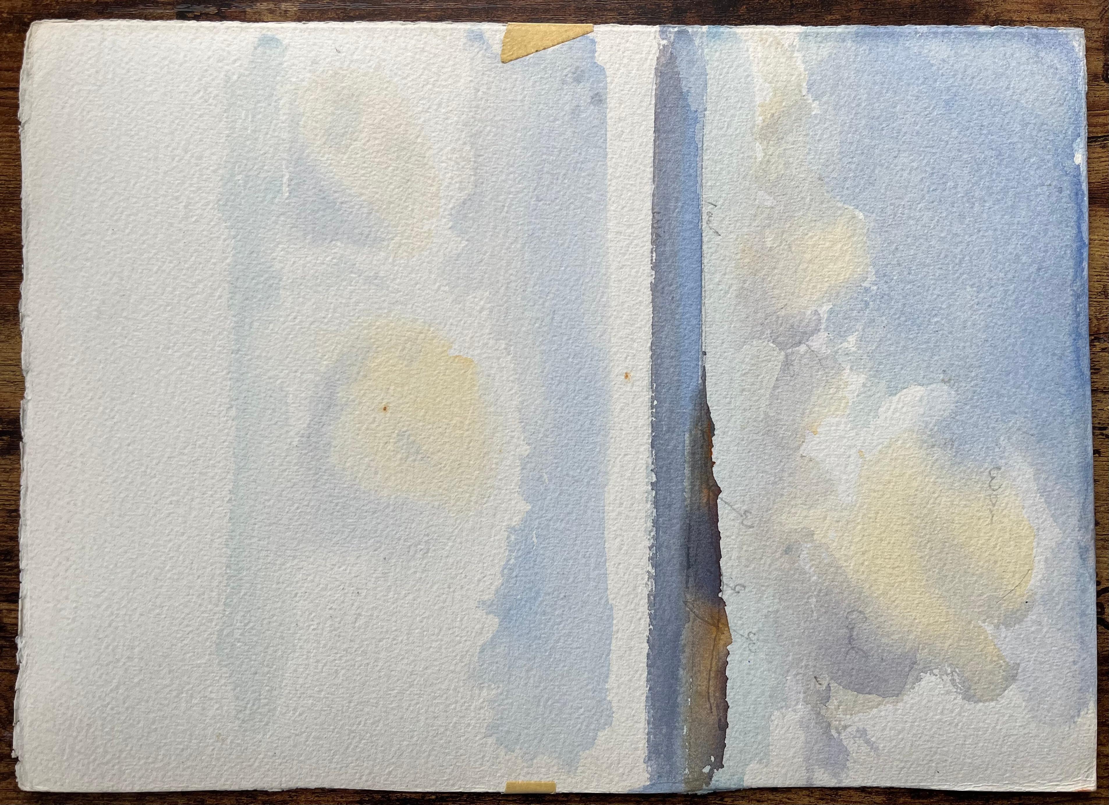 Britischer Impressionist Aquarell von nebligen Waldweg im Angebot 1