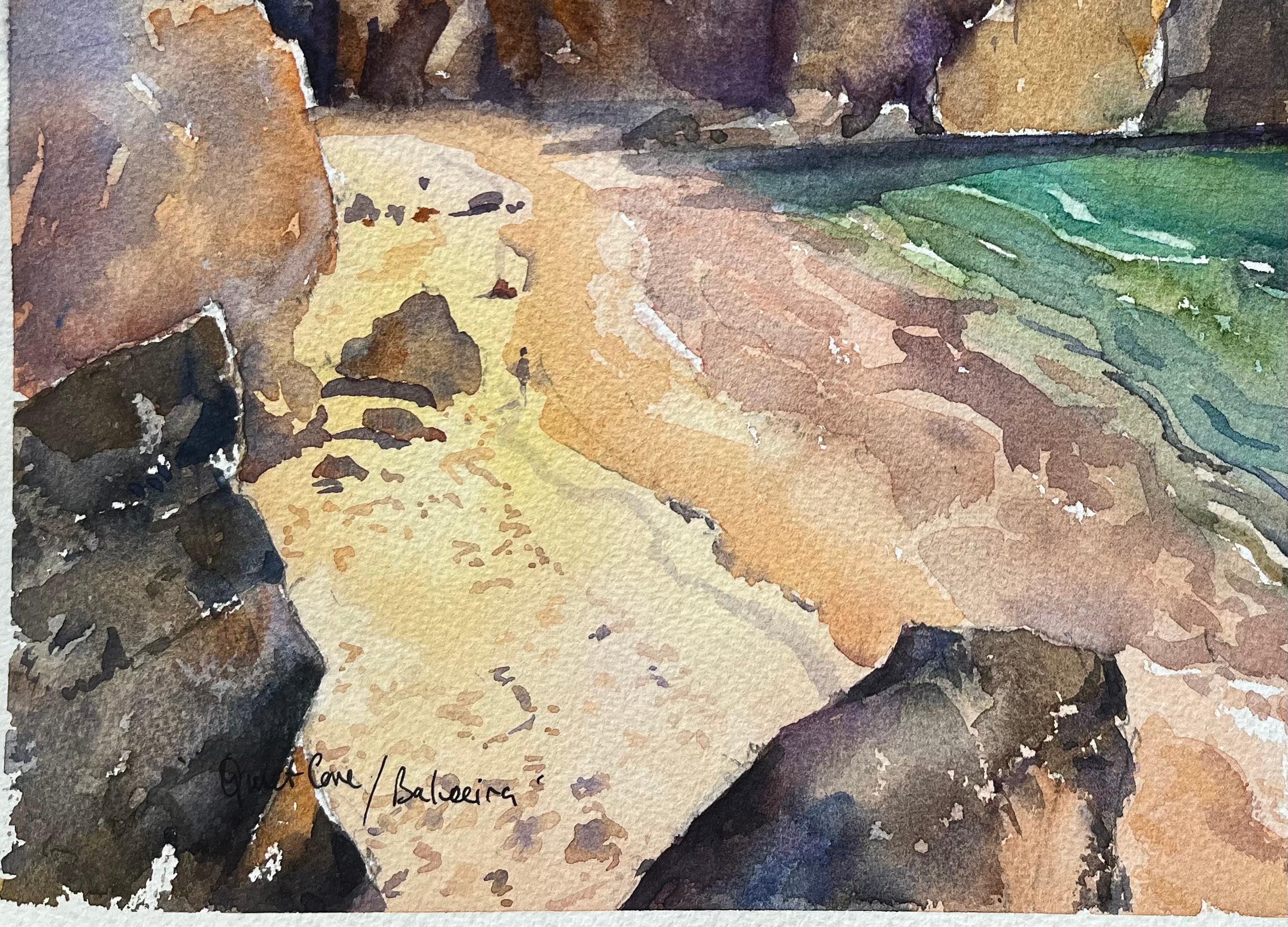 Título: Acuarela impresionista británica de Cala tranquila en Praia da Baleeira, Portugal
Por Anthony Avery (británico 1946-2023)
Acuarela original sobre papel de artista, sin enmarcar
Firmado: Sí
Dimensiones: 11,25 x 15 pulgadas (Alto x
