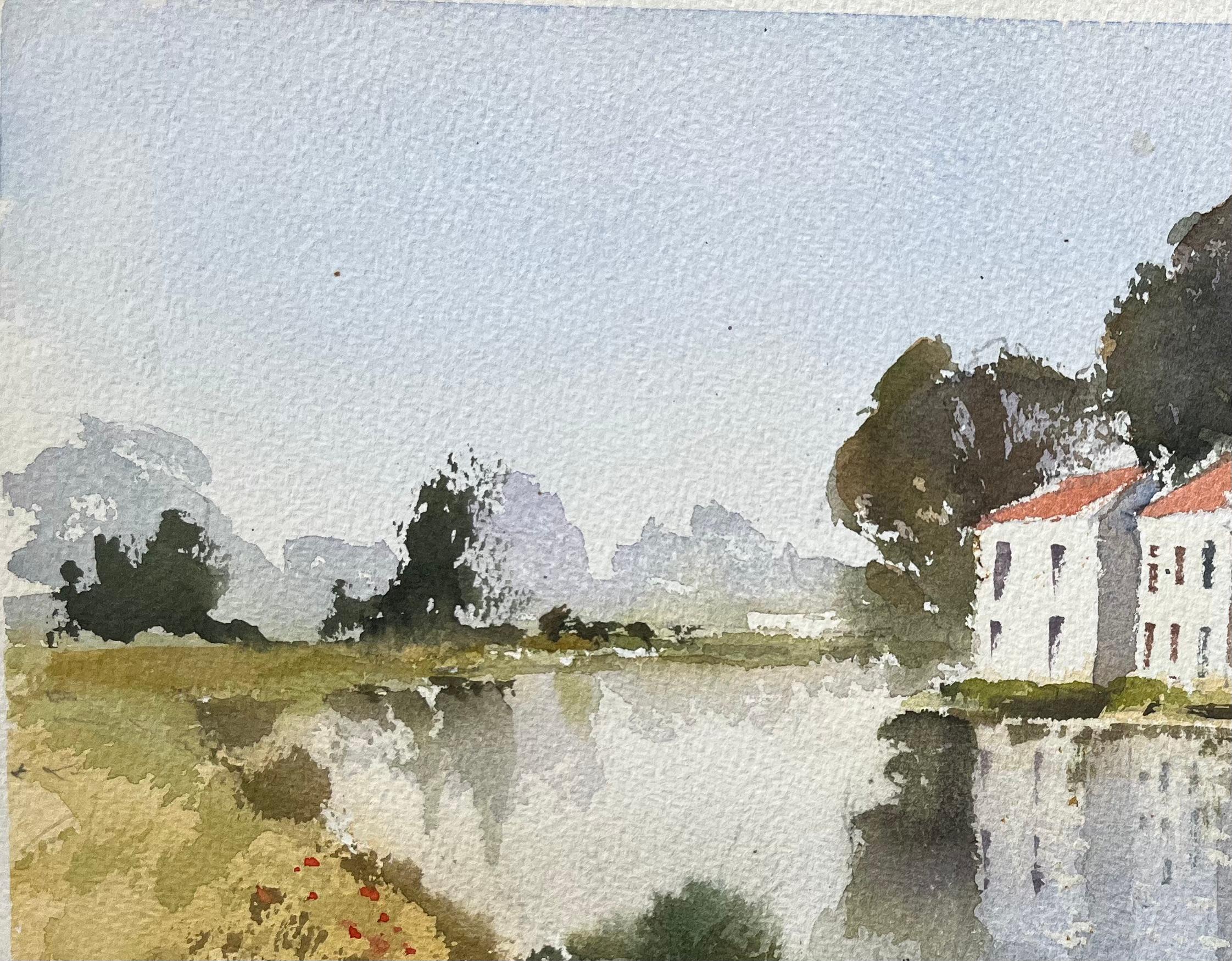 Título: Acuarela impresionista británica de casitas ribereñas con barcas
Por Anthony Avery (británico 1946-2023)
Acuarela original sobre papel de artista, sin enmarcar
Dimensiones: 11,25 x 15 pulgadas (Alto x Ancho)
Estado: Bueno, con algunos signos