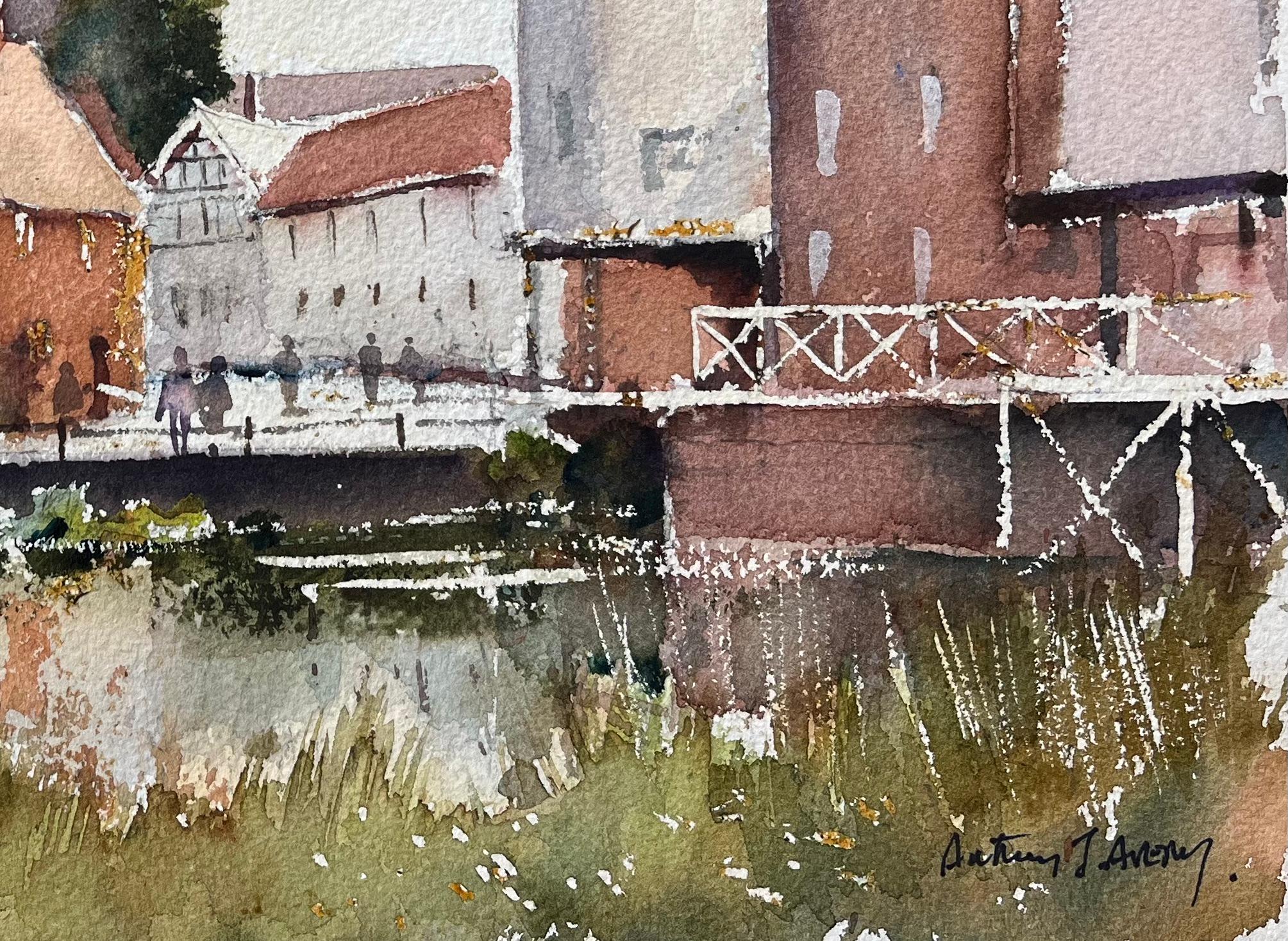 Titre : Aquarelle impressionniste britannique d'une scène au bord de l'eau à Tewkesbury
Par Anthony Avery (britannique 1946-2023)
Aquarelle originale sur papier d'artiste, non encadrée
Dimensions : 11 x 15.25 pouces (hauteur x largeur)
Condit : Bon,