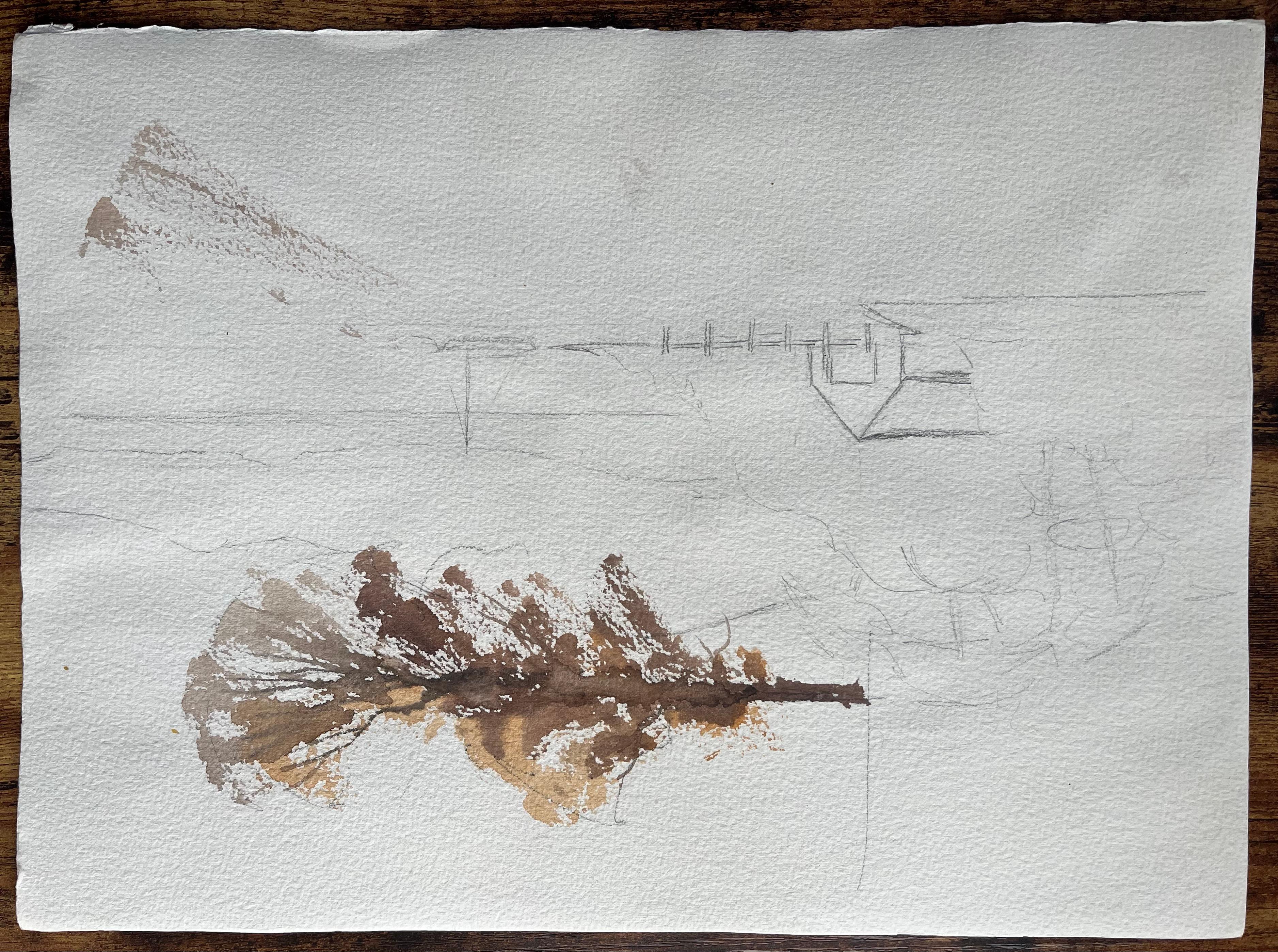 Britischer Impressionist Aquarell von Riverside Stadtlandschaft mit Kirche und Kanal im Angebot 2
