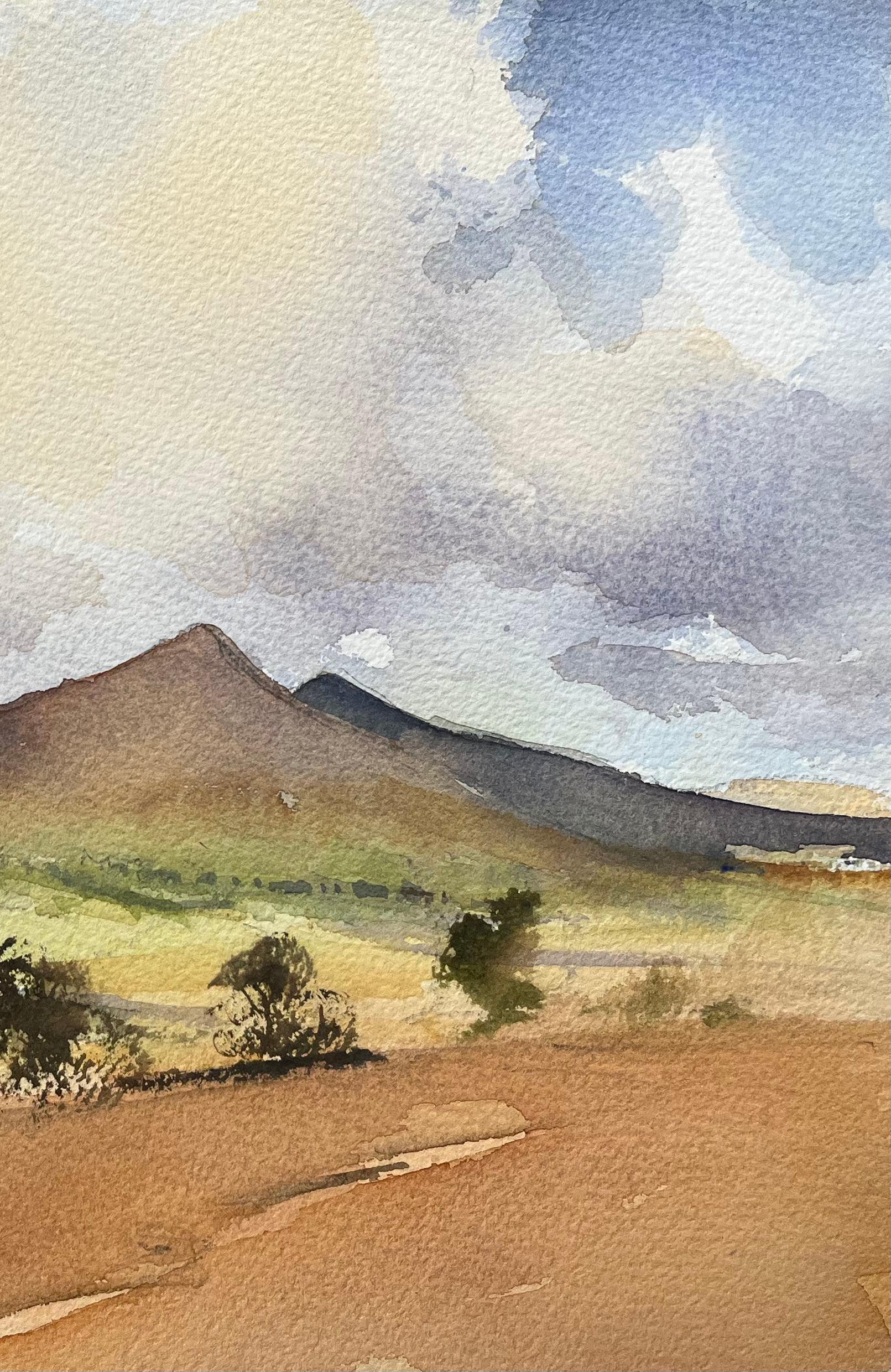 Acquerello impressionista britannico di Roll & Hill e paesaggio a cielo aperto - Painting Impressionismo di Anthony Avery