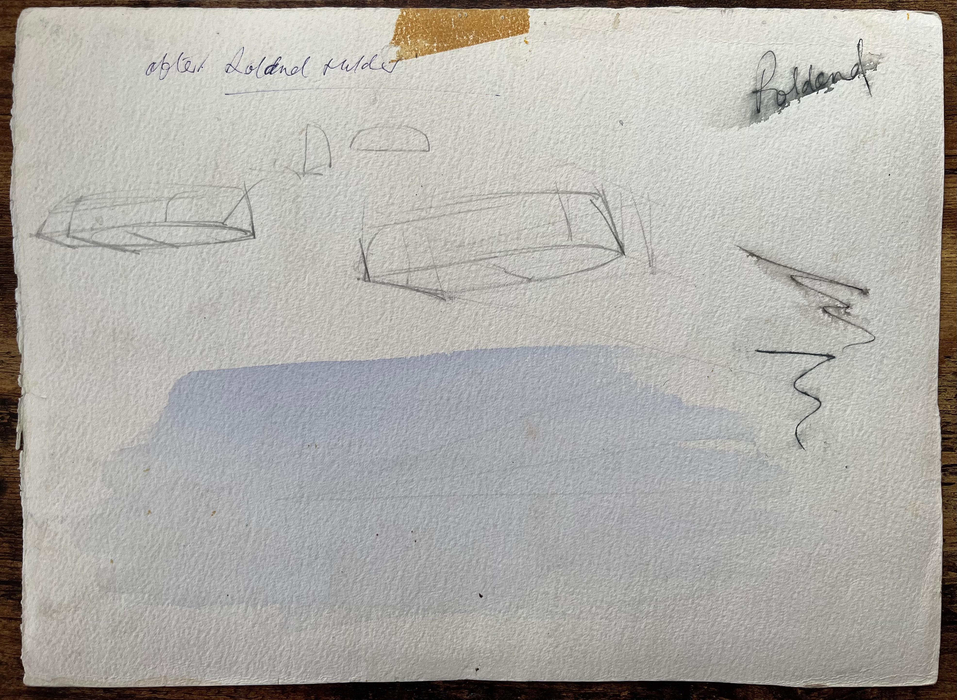 Britischer Impressionist Aquarell von rustikalen Bauernhaus und Nebengebäuden in Land im Angebot 1