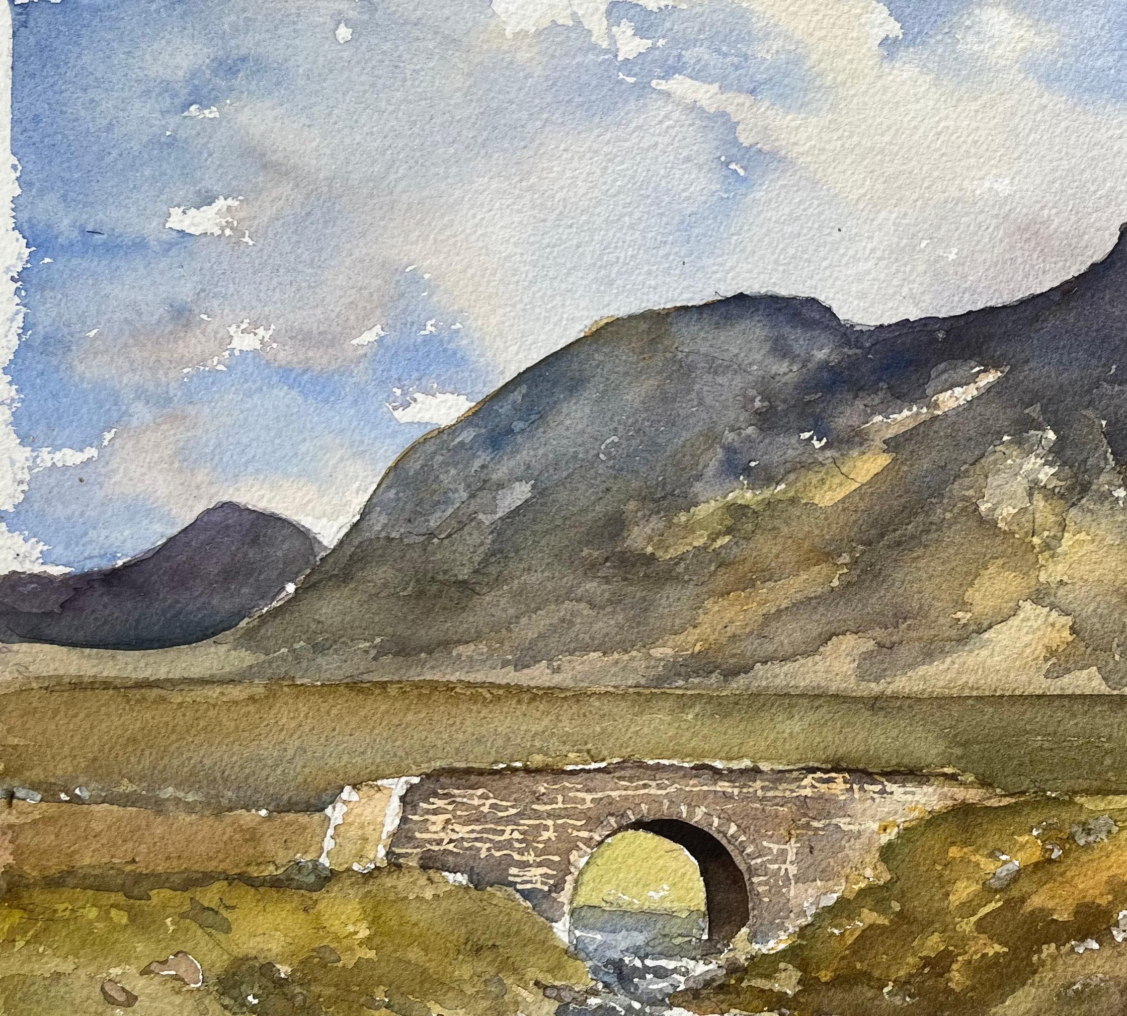 Britischer Impressionist Aquarell von Suilven an der Kylestrone Road im Angebot 1