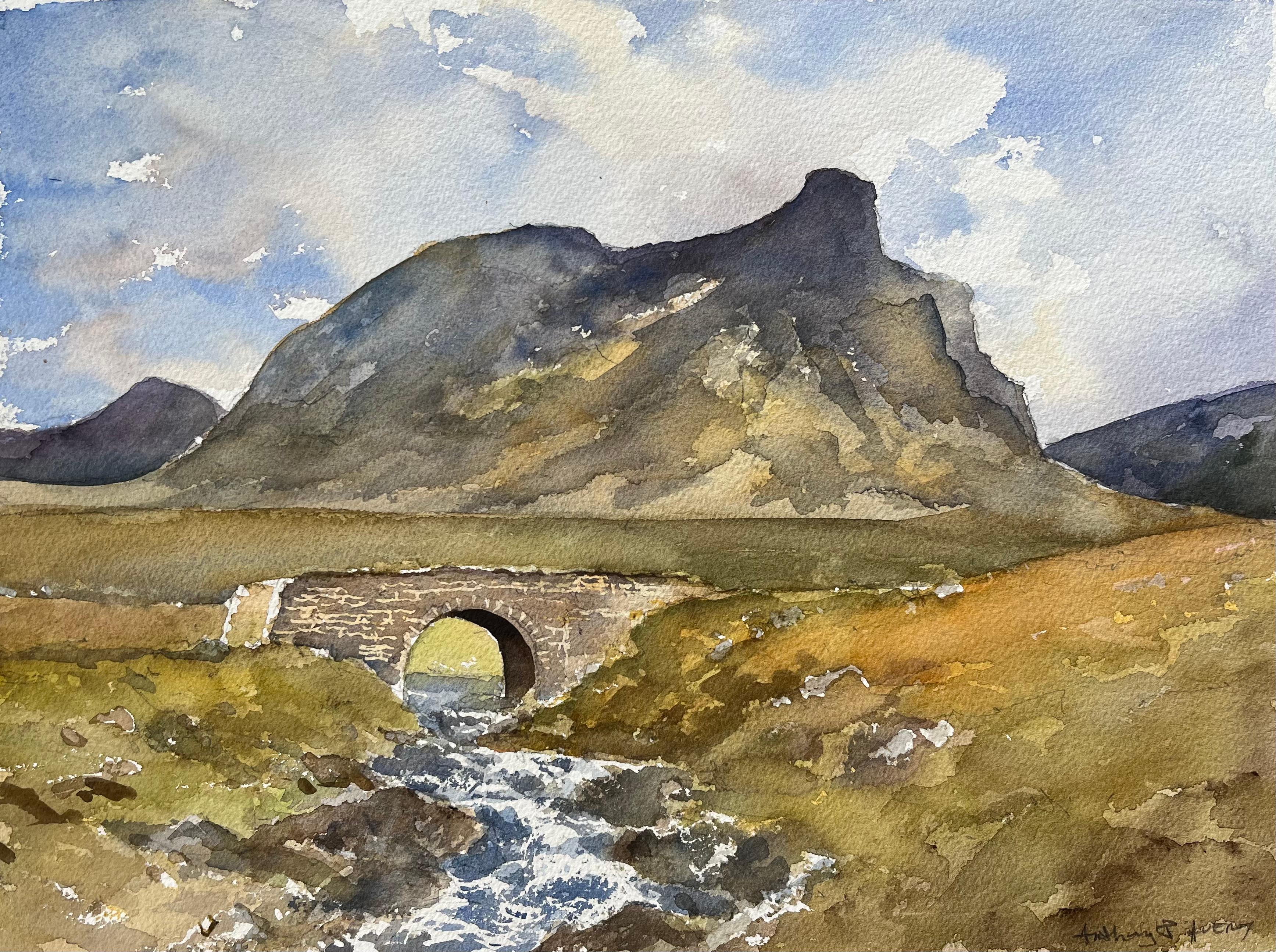 Anthony Avery Landscape Painting – Britischer Impressionist Aquarell von Suilven an der Kylestrone Road