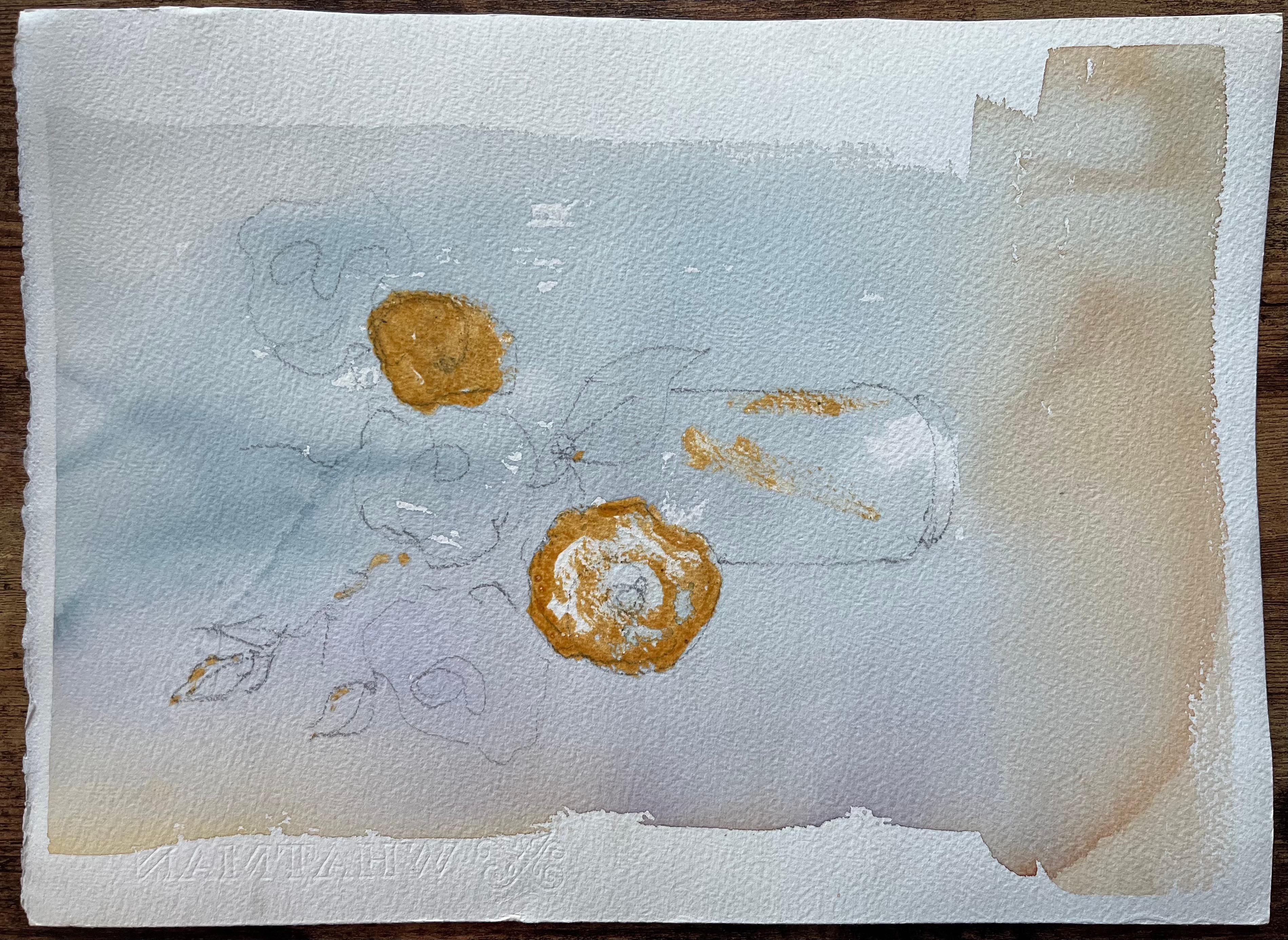Britisches impressionistisches Aquarell der Sommerfelder des britischen Impressionismus mit Wildblumen und Kirche im Angebot 3