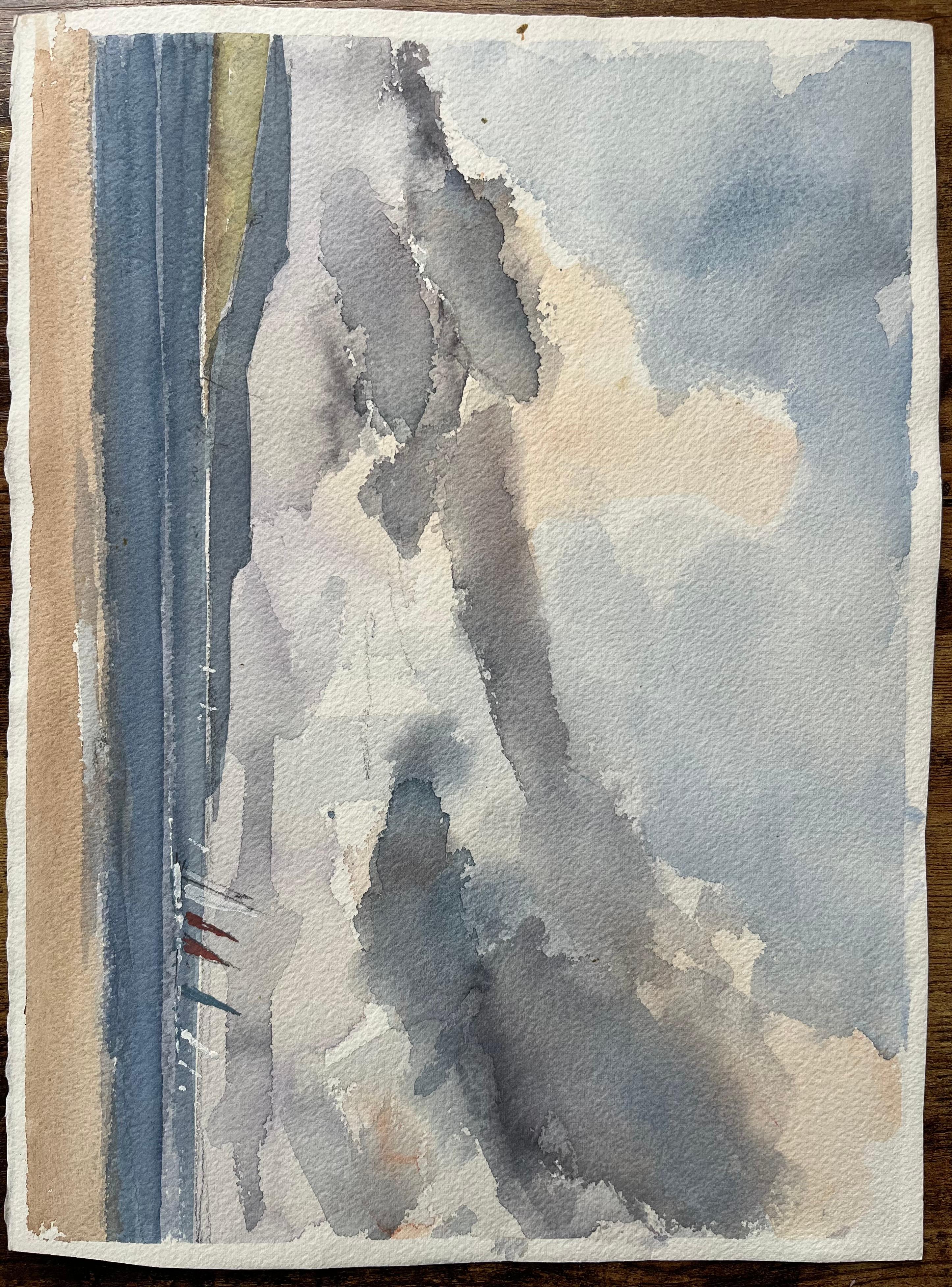 Britisches impressionistisches Aquarell eines sonnenbeschienenen Gartens mit Blumen und Spalier im Angebot 2