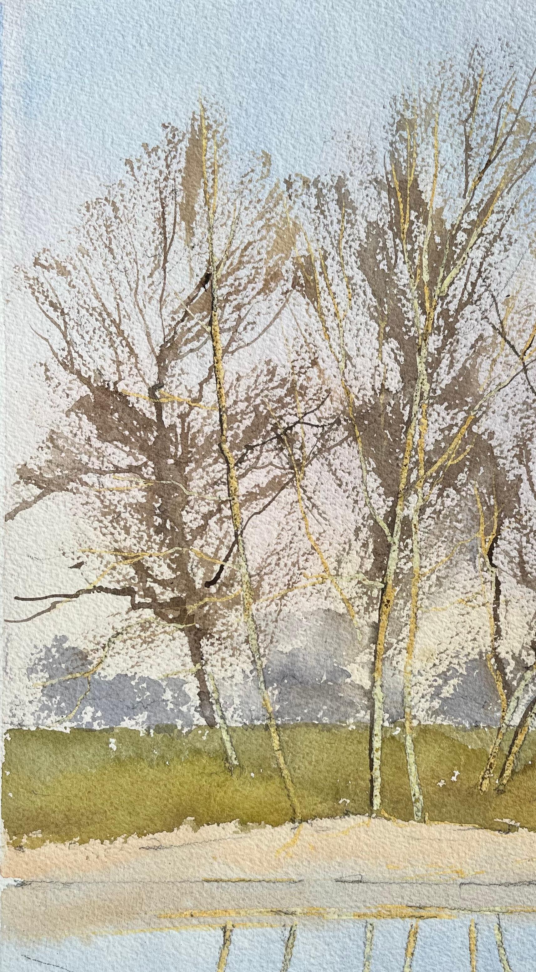 Titel: Britischer Impressionist Aquarell eines am Fluss gleitenden Schwans
Von Anthony Avery (Brite 1946-2023)
Original-Aquarell auf Künstlerpapier, ungerahmt
Abmessungen: 15,25 x 11,25 Zoll (Höhe x Breite)
Zustand: Gut, mit leichten