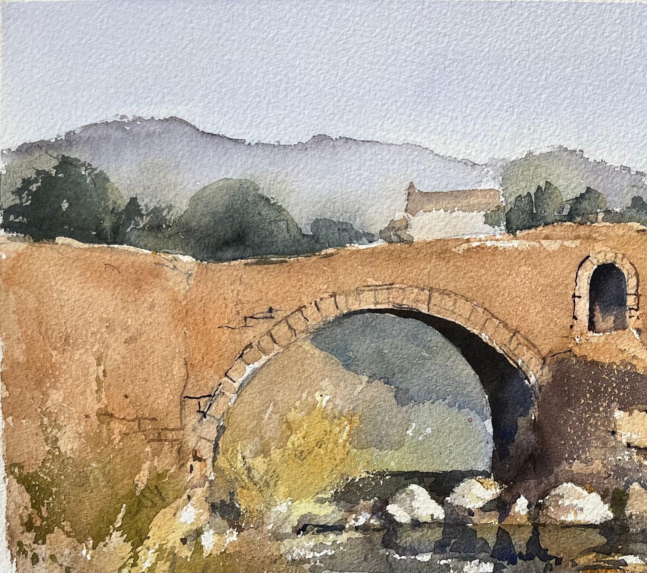 Acquerello impressionista britannico del Ponte Vecchio, Maiorca in vendita 1