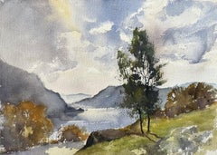 Britischer Impressionist Aquarell der ruhigen Seelandschaft