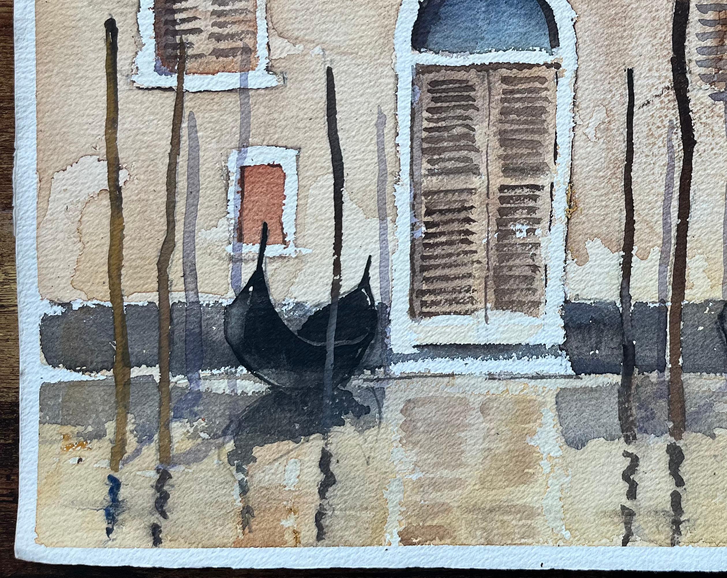Titolo: Acquerello impressionista britannico di gondole e riflessi veneziani
Di Anthony Avery (Regno Unito 1946-2023)
Acquerello originale su carta per artisti, senza cornice
Firmato: Yes One
Dimensioni: 11 x 15,25 pollici (altezza x