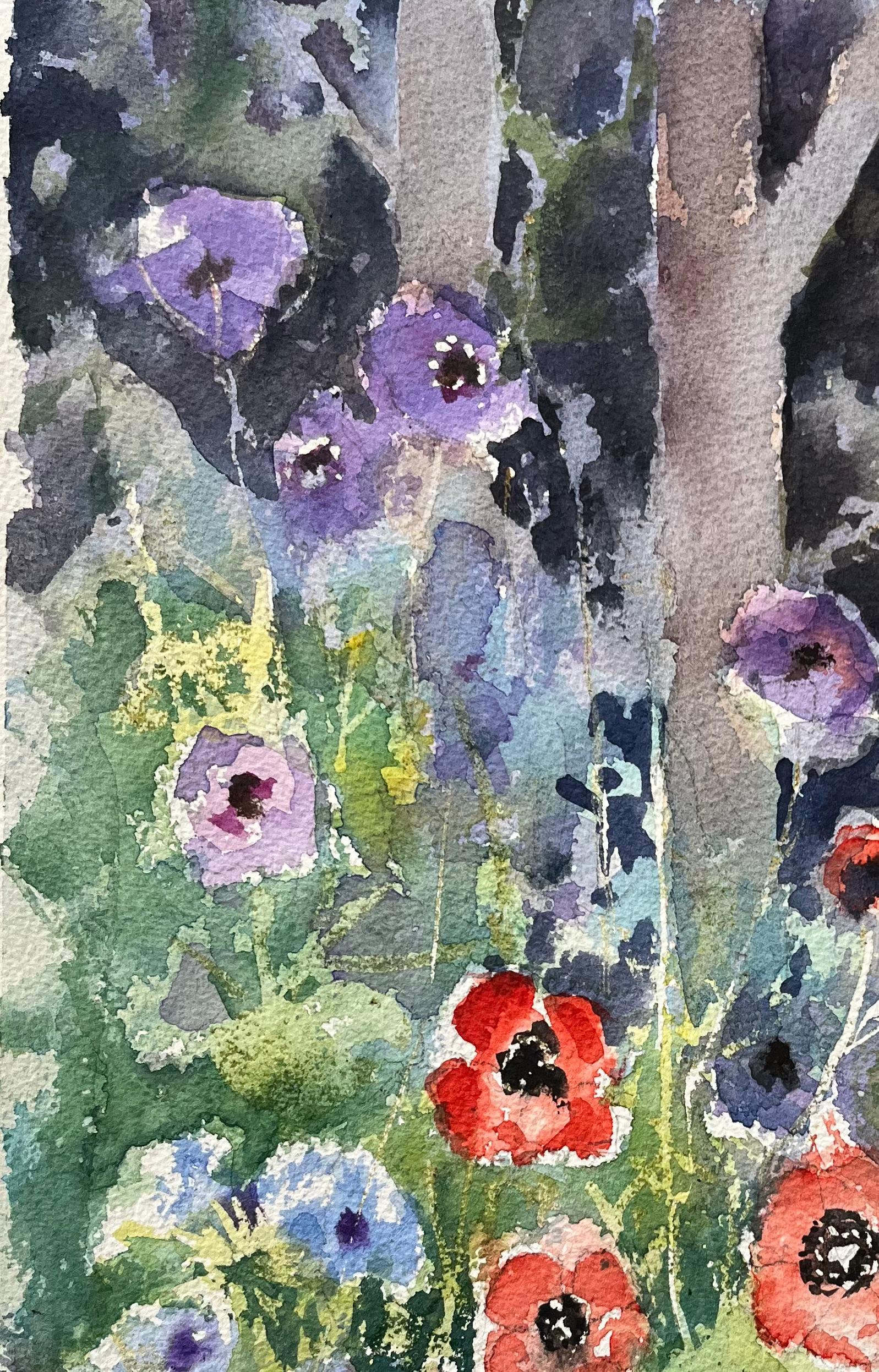 Título: Acuarela impresionista británica de vibrante escena de jardín con amapolas y margaritas
Por Anthony Avery (británico 1946-2023)
Acuarela original sobre papel de artista, sin enmarcar
Firmado: Sí
Dimensiones: 15,25 x 11,5 pulgadas (Alto x