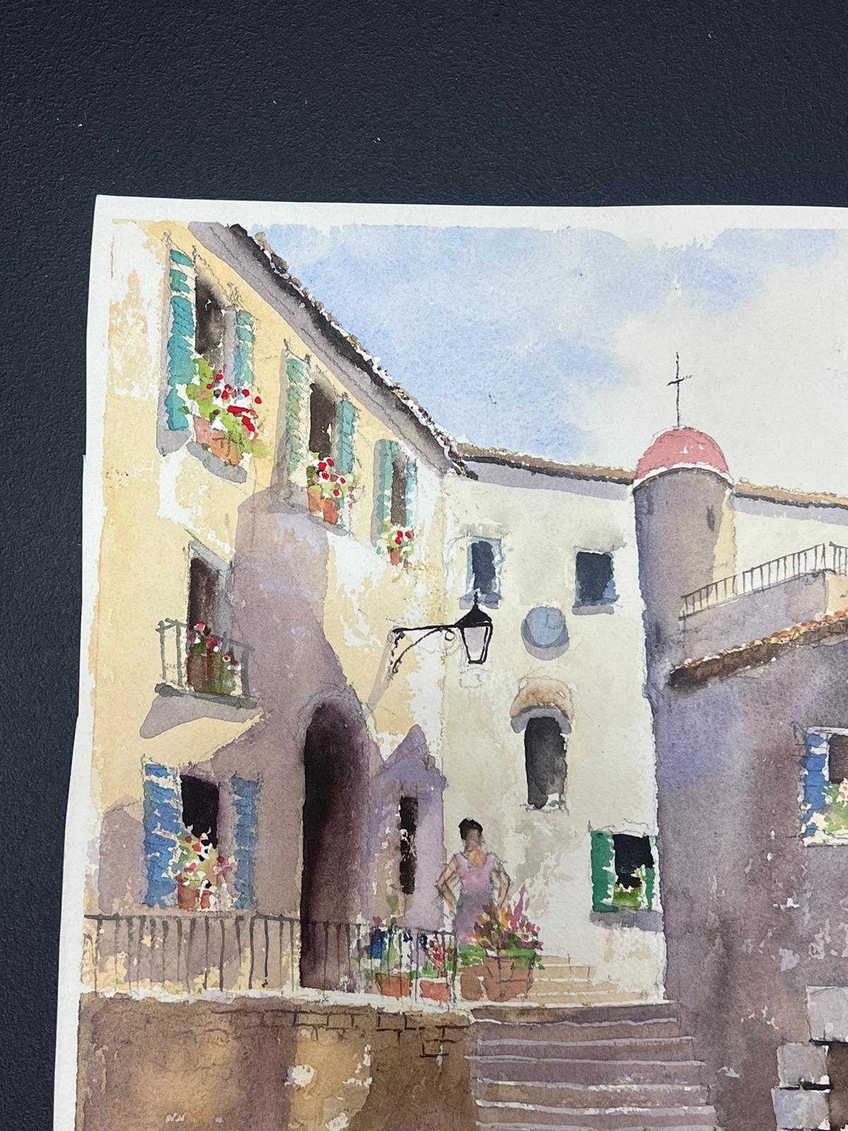 Sommerlicher Innenhof
unterzeichnet von Anthony Avery (Brite 1946-2023) * siehe Anmerkungen unten
Original-Aquarell auf Künstlerpapier, ungerahmt
Abmessungen des Papiers: 15 x 11,5 Zoll
Zustand: sehr gut und genussbereit. 
Provenienz: aus einer
