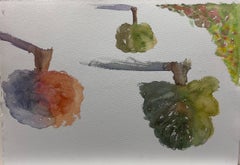 British Original Impressionist Watercolor Coastal Landscape with Sea & Cliffs