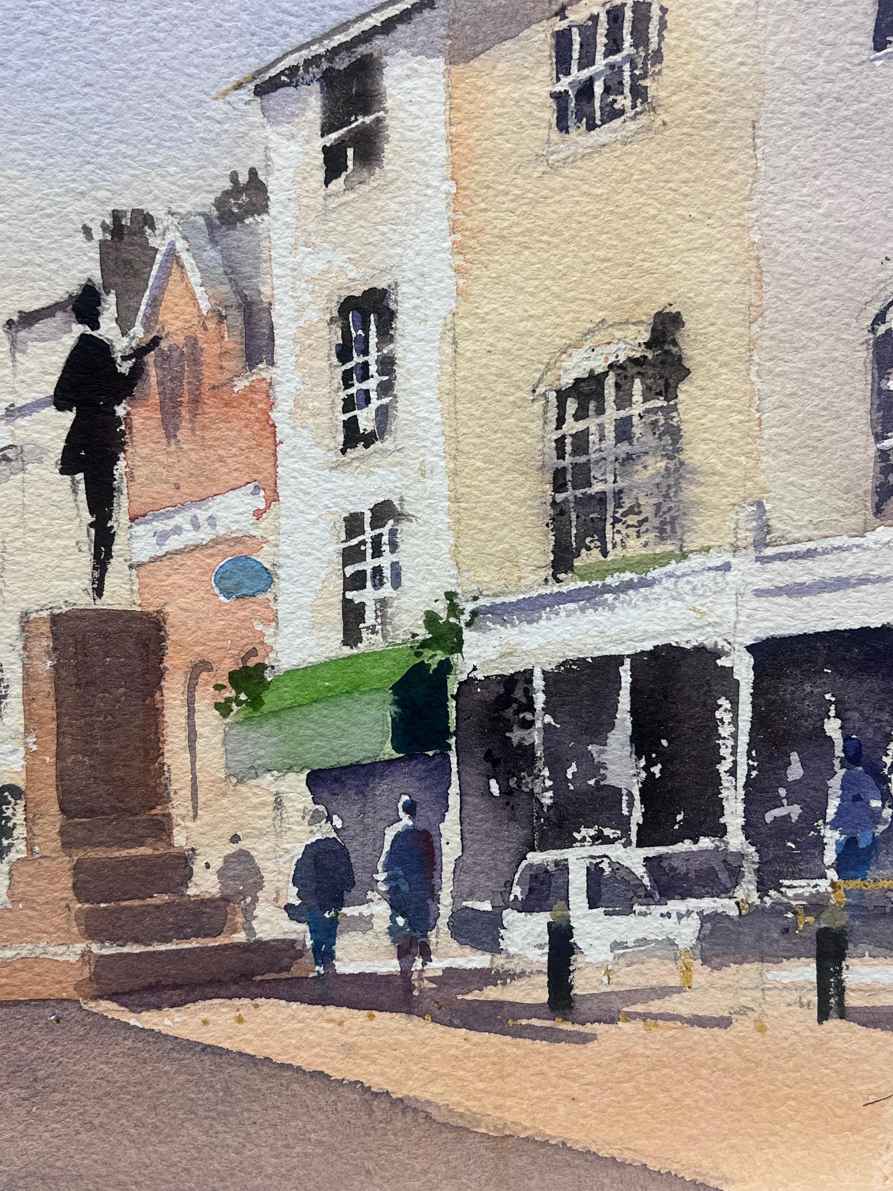 Der alte Marktplatz
von Anthony Avery (Brite 1946-2023) * siehe Anmerkungen unten
Original-Aquarell auf Künstlerpapier, ungerahmt
Abmessungen des Papiers: 11 x 15 Zoll
Zustand: sehr gut und genussbereit. 
Provenienz: aus einer großen Sammlung von