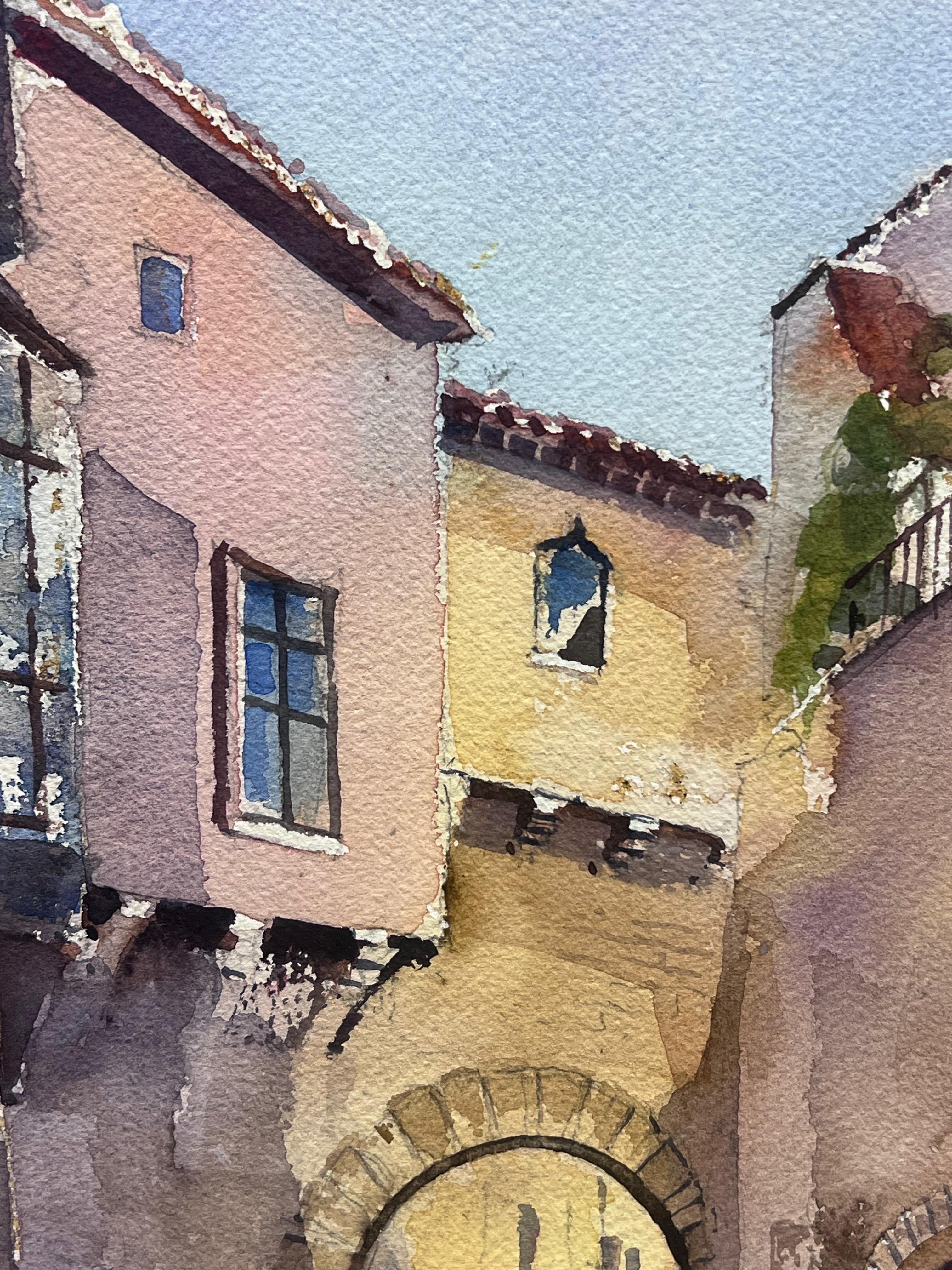 Originale acquerello impressionista britannico Sellers a Palma Maiorca in vendita 1