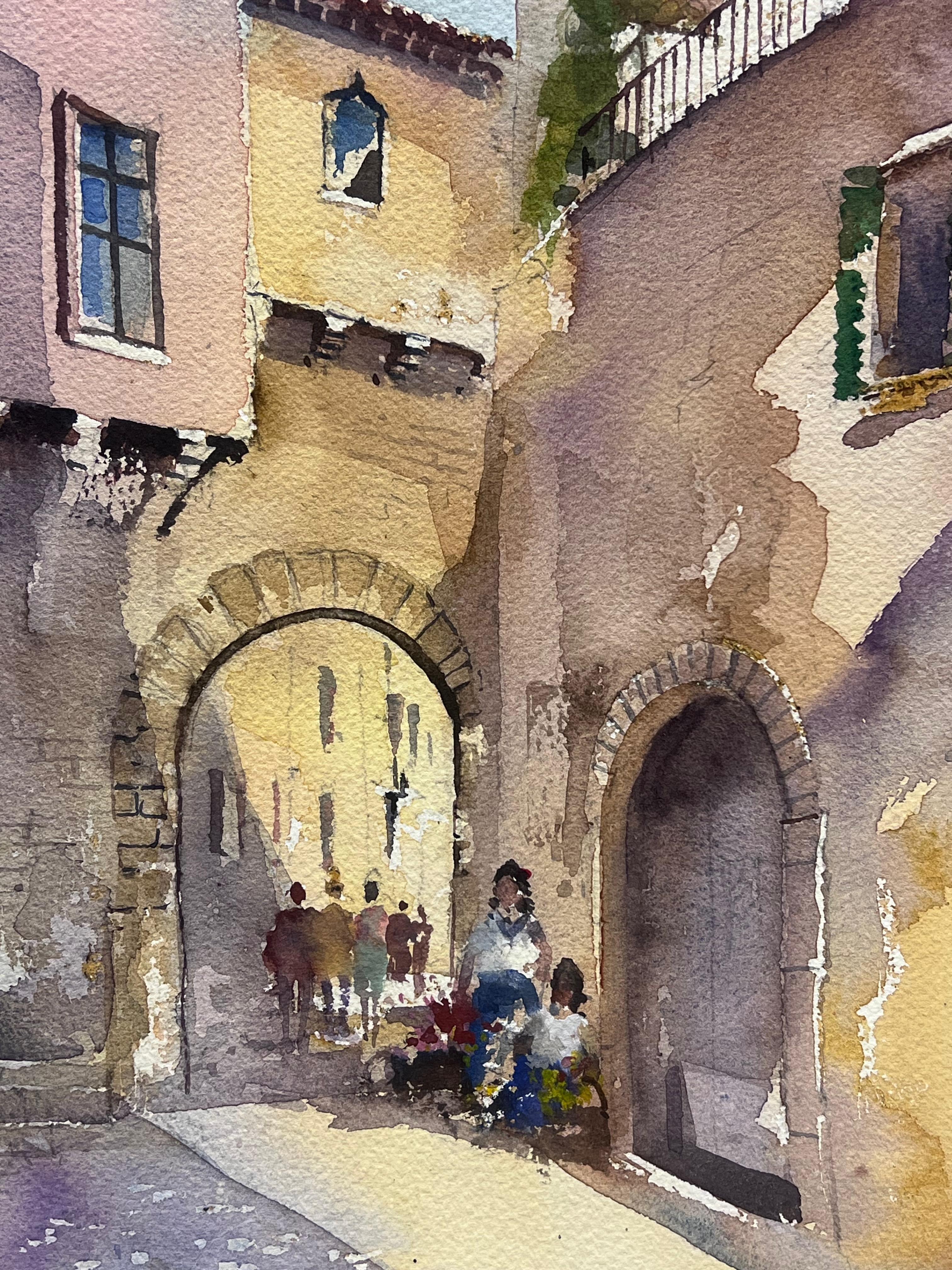 Originale acquerello impressionista britannico Sellers a Palma Maiorca in vendita 2