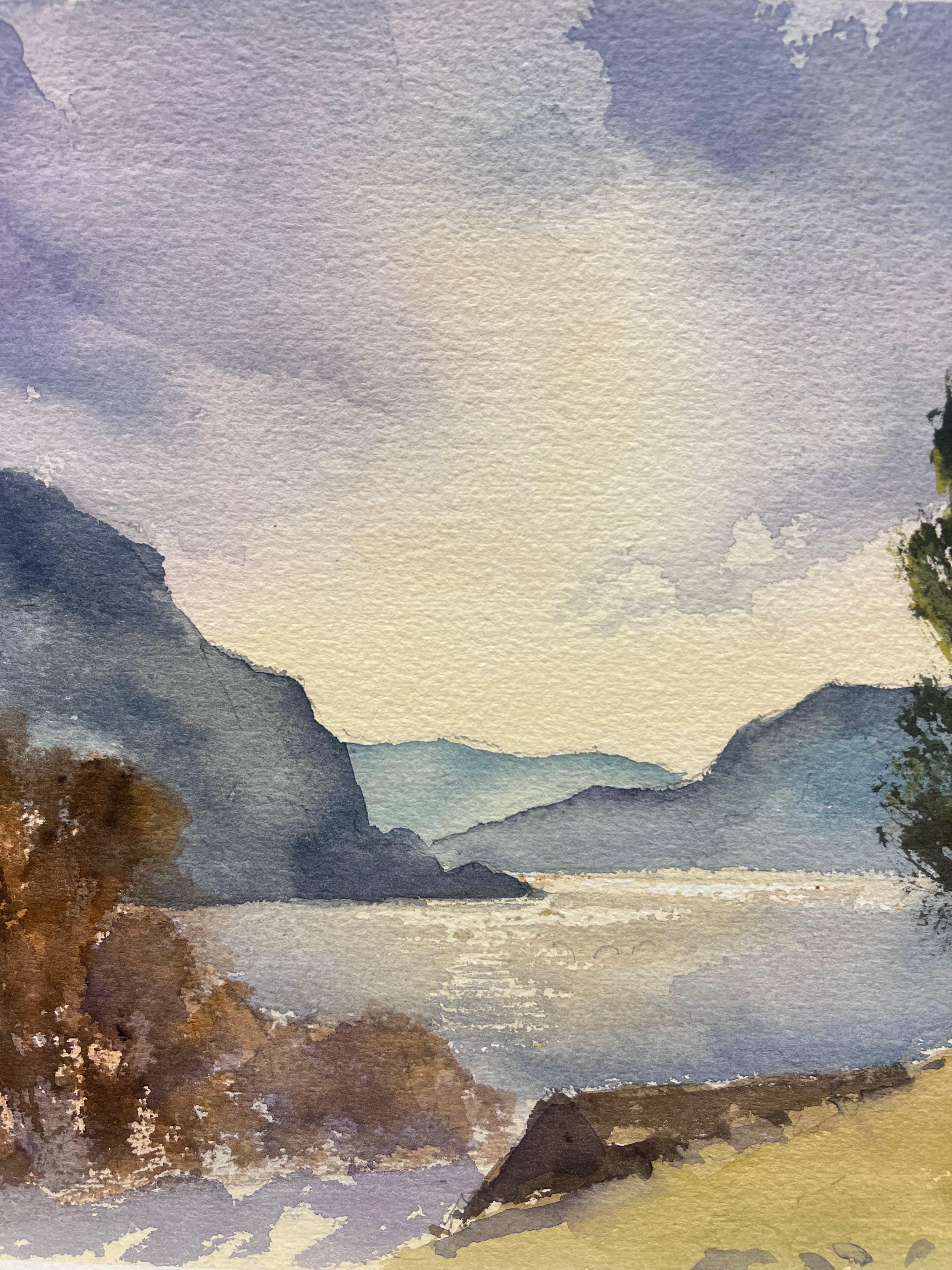 Offene Landschaftsansicht des britischen Original-impressionistischen Aquarells des Lake District (Impressionismus), Painting, von Anthony Avery