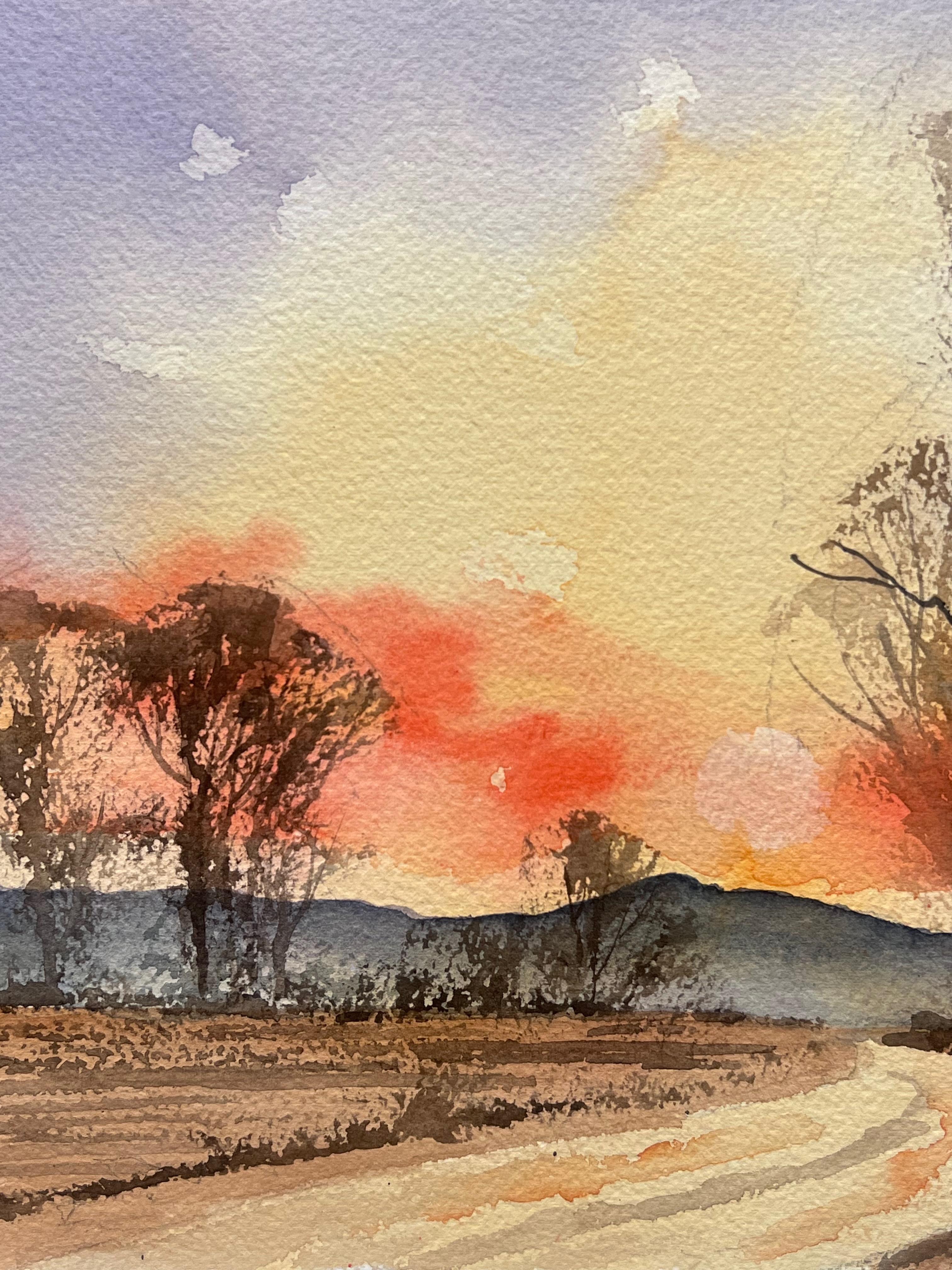 Sunrise
by Anthony Avery (British 1946-2023) * see notes below
original watercolor on artists paper, unframed
double sided
paper dimensions: 11 x 15 inches
condition: very good and ready to be enjoyed. 
provenance: from a large collection of this