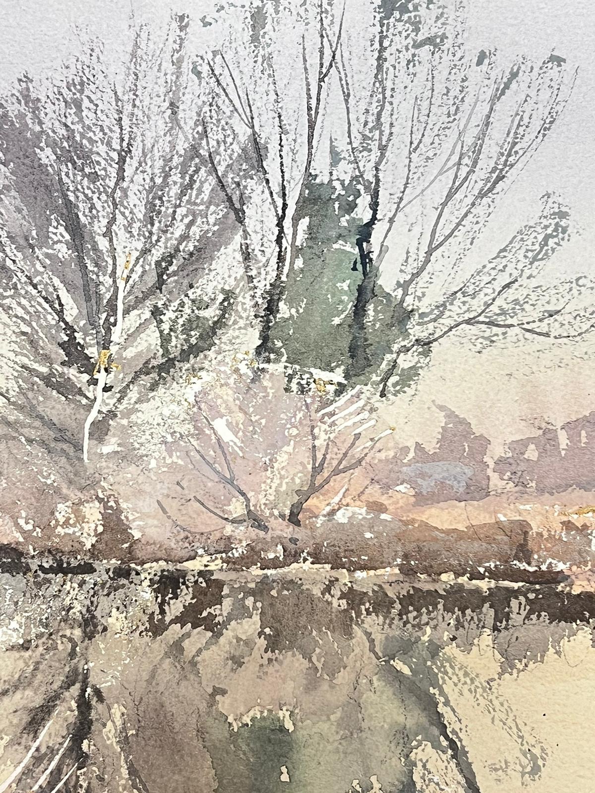 Britischer Winter
von Anthony Avery (Brite 1946-2023) * siehe Anmerkungen unten
Original-Aquarell auf Künstlerpapier, ungerahmt
Abmessungen des Papiers: 11,5 x 15 Zoll
Zustand: sehr gut und genussbereit. 
Provenienz: aus einer großen Sammlung von