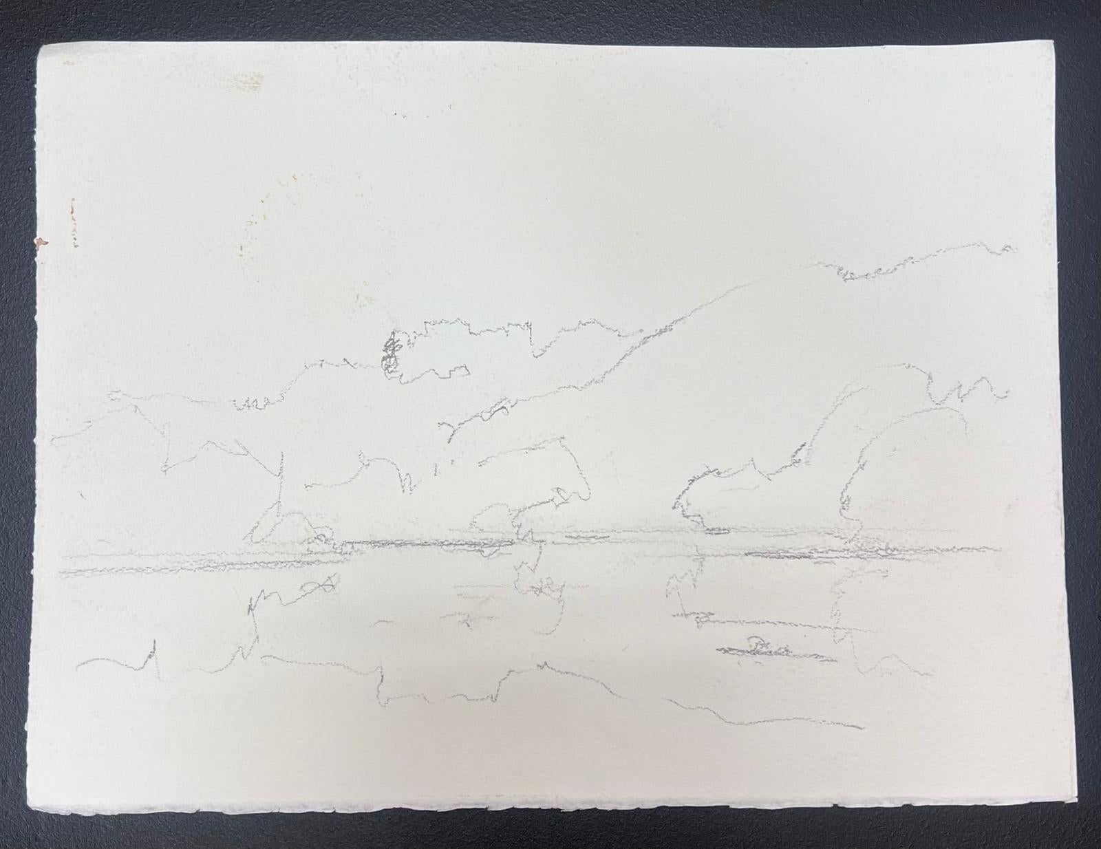 Britische Original Impressionist Aquarell Weiß gefrorenen Fluss eisigen Winter-Szene im Angebot 3