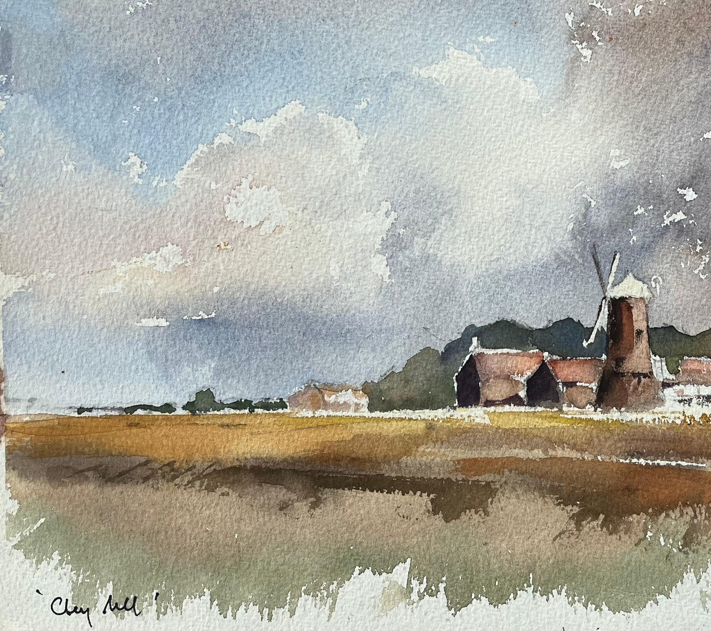 Title: British Original Watercolor of a Rustic Windmill and Village Scene
By Anthony Avery (British 1946-2023)
Original watercolor on artists paper, unframed
Signed: Yes
Dimensions: 11.25 x 15 inches (Height x Width)
Condition: Good, with some minor