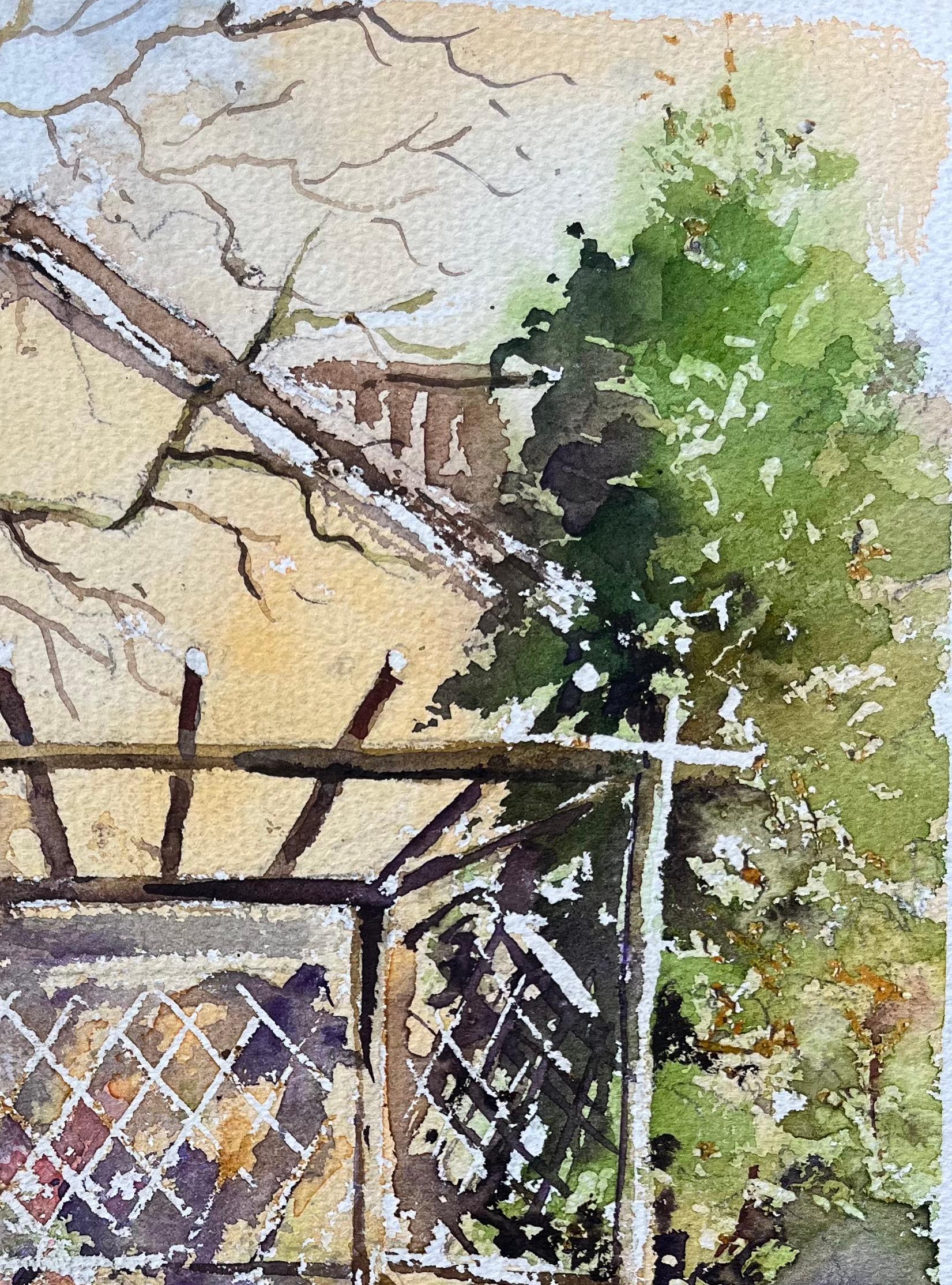 Título: Acuarela británica de un pintoresco jardín con enrejado y flores
Por Anthony Avery (británico 1946-2023)
Acuarela original sobre papel de artista, sin enmarcar
Dimensiones: 15,25 x 11,25 pulgadas (Alto x Ancho)
Estado: Bueno, con algunos
