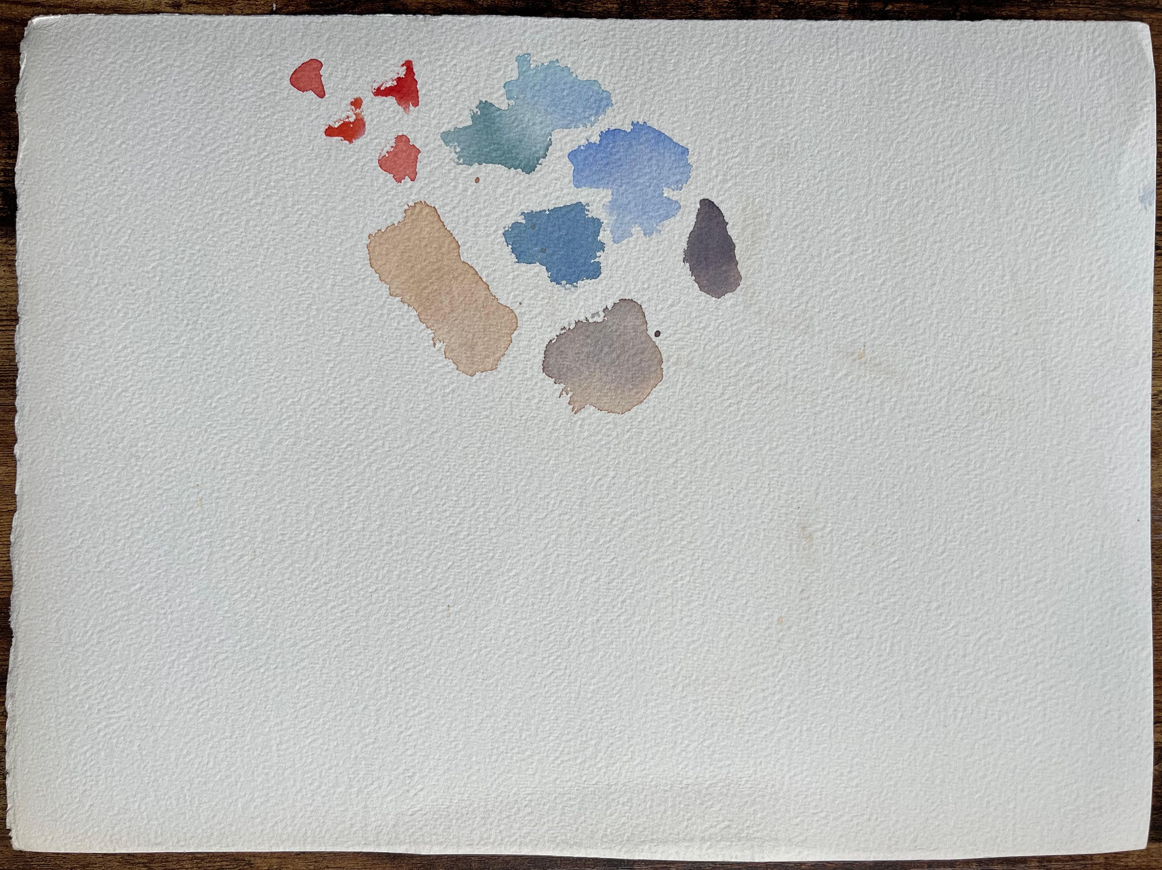 Britisches Aquarell eines Waldpfads, der zu einer Brücke führt, im Herbst im Angebot 2