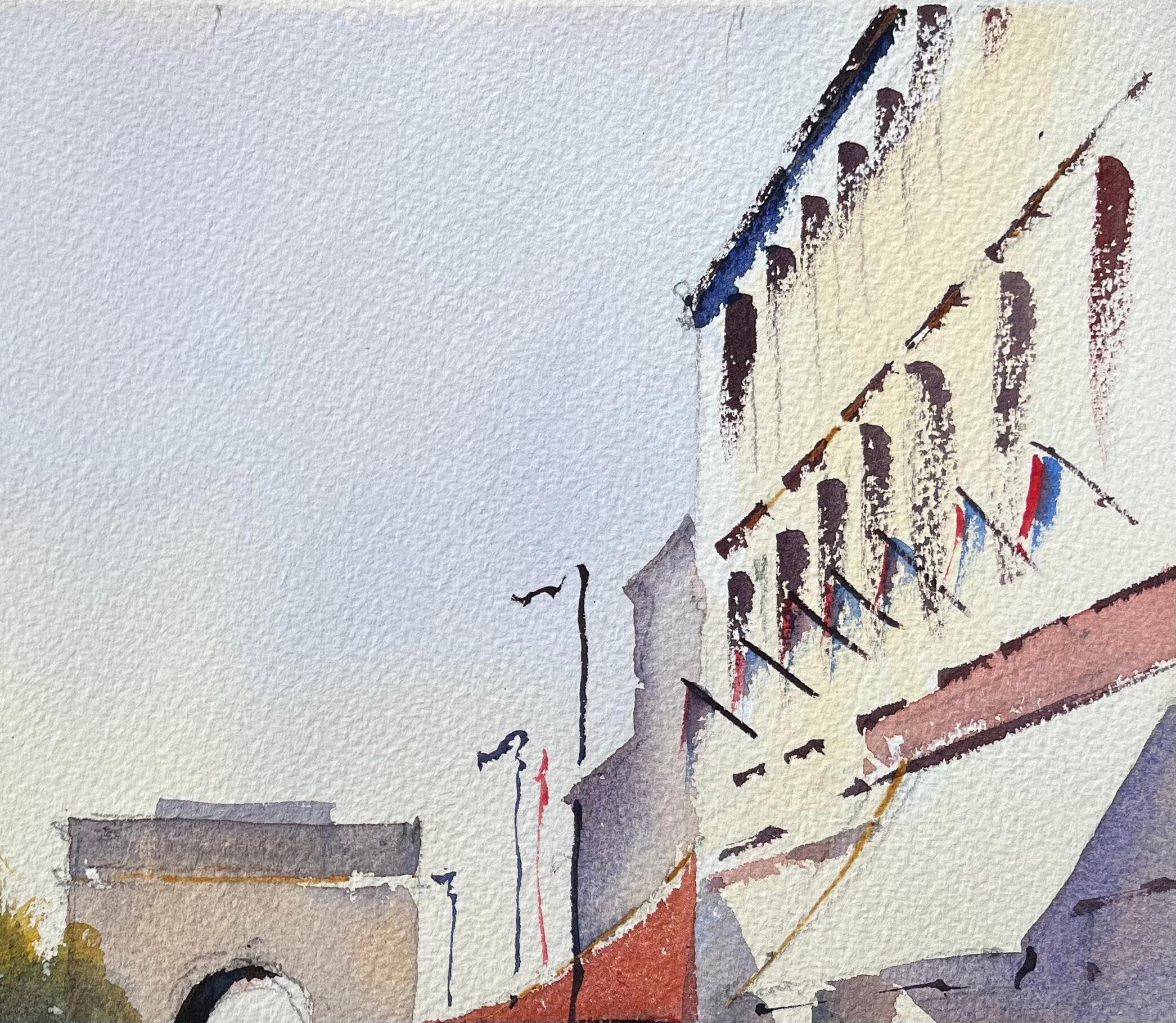 Title: British Watercolor of Figures Walking Down Boulevard Near Arc de Triomphe, Paris
By Anthony Avery (British 1946-2023)
Original watercolor on artists paper, unframed
Dimensions: 11.25 x 15 inches (Height x Width)
Condition: Good, with some