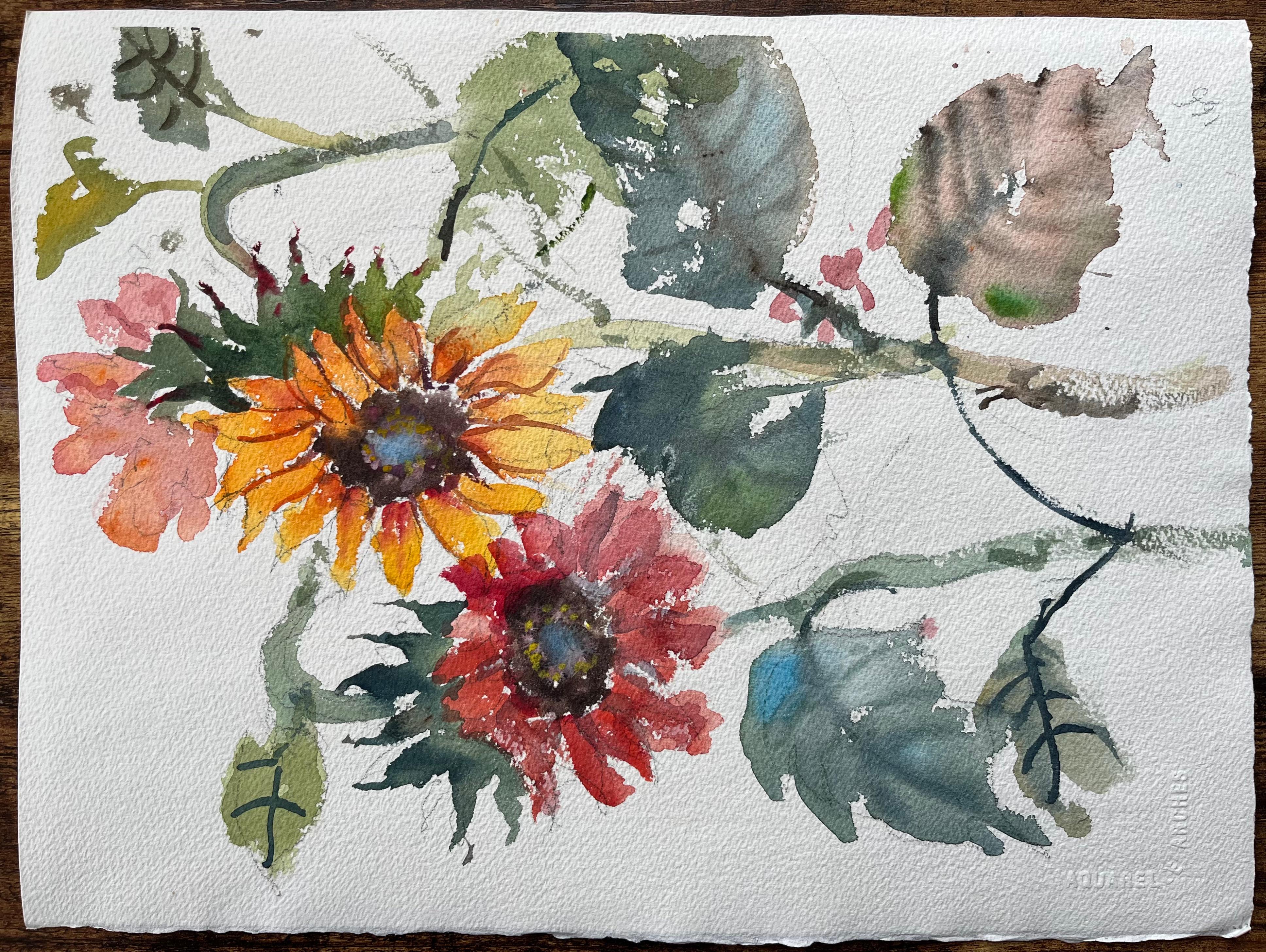 Britisches Aquarell eines Bergseees unter dramatischen Skiern im Angebot 2