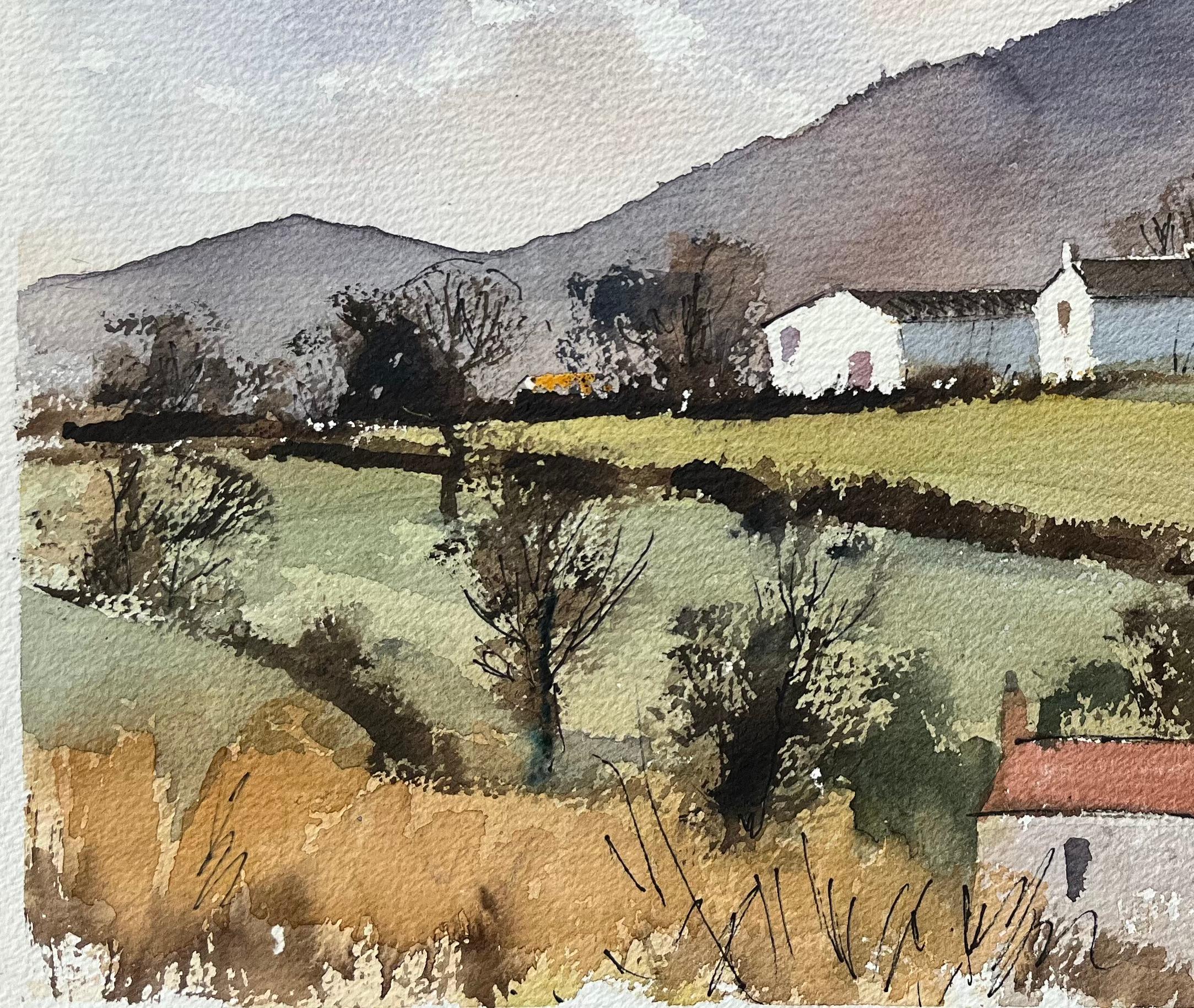 Titre : Aquarelle britannique d'une campagne rurale avec des fermes
Par Anthony Avery (britannique 1946-2023)
Aquarelle originale sur papier d'artiste, non encadrée
Signé : Oui
Dimensions : 11 x 15.5 pouces (hauteur x largeur)
Condit : Bon, avec