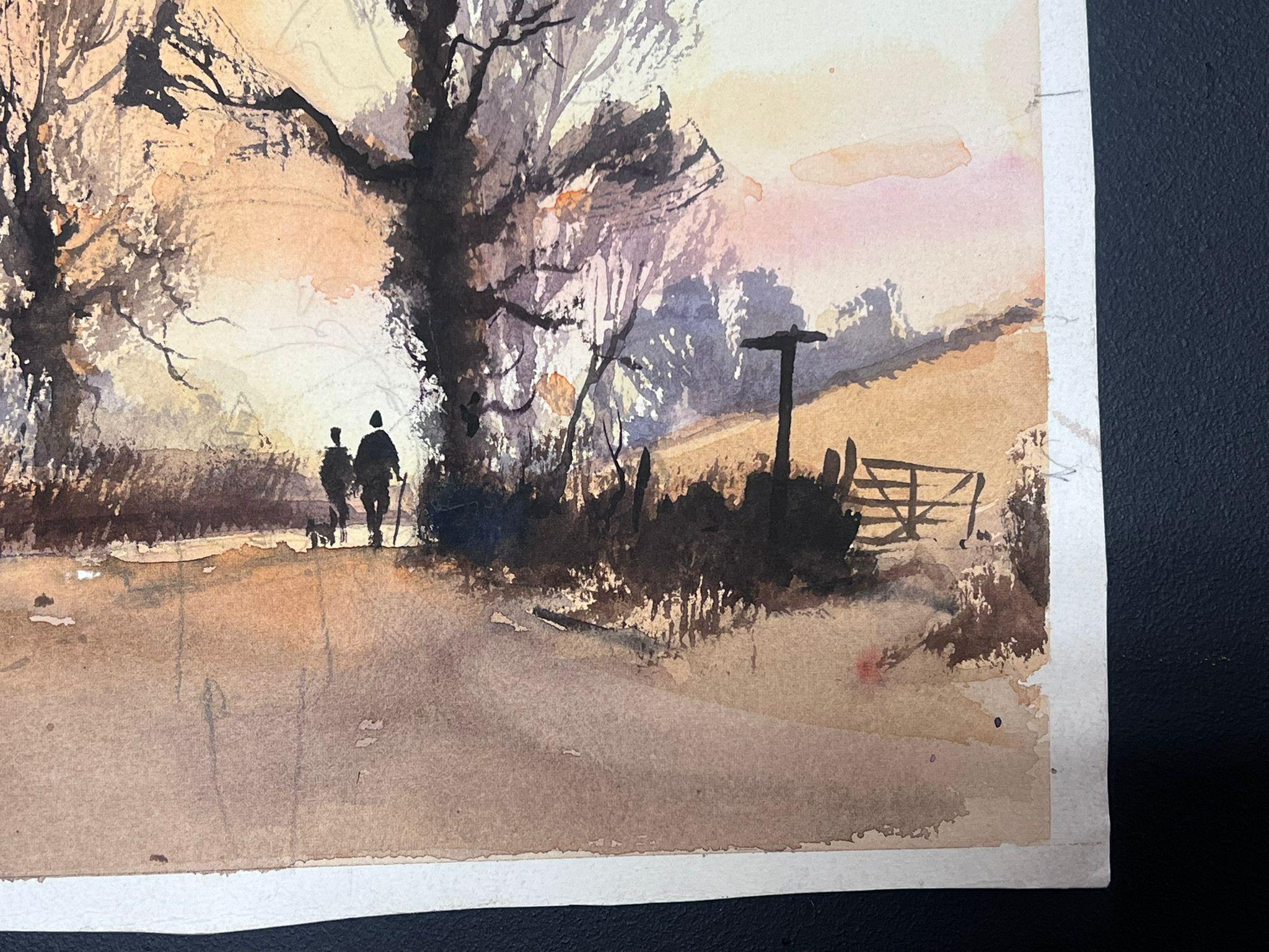 Sunset Meadow
by Anthony Avery (British 1946-2023) * see notes below
original watercolor on artists paper, unframed
paper dimensions: 11 x 15 inches
double sided
condition: very good and ready to be enjoyed. 
provenance: from a large collection of