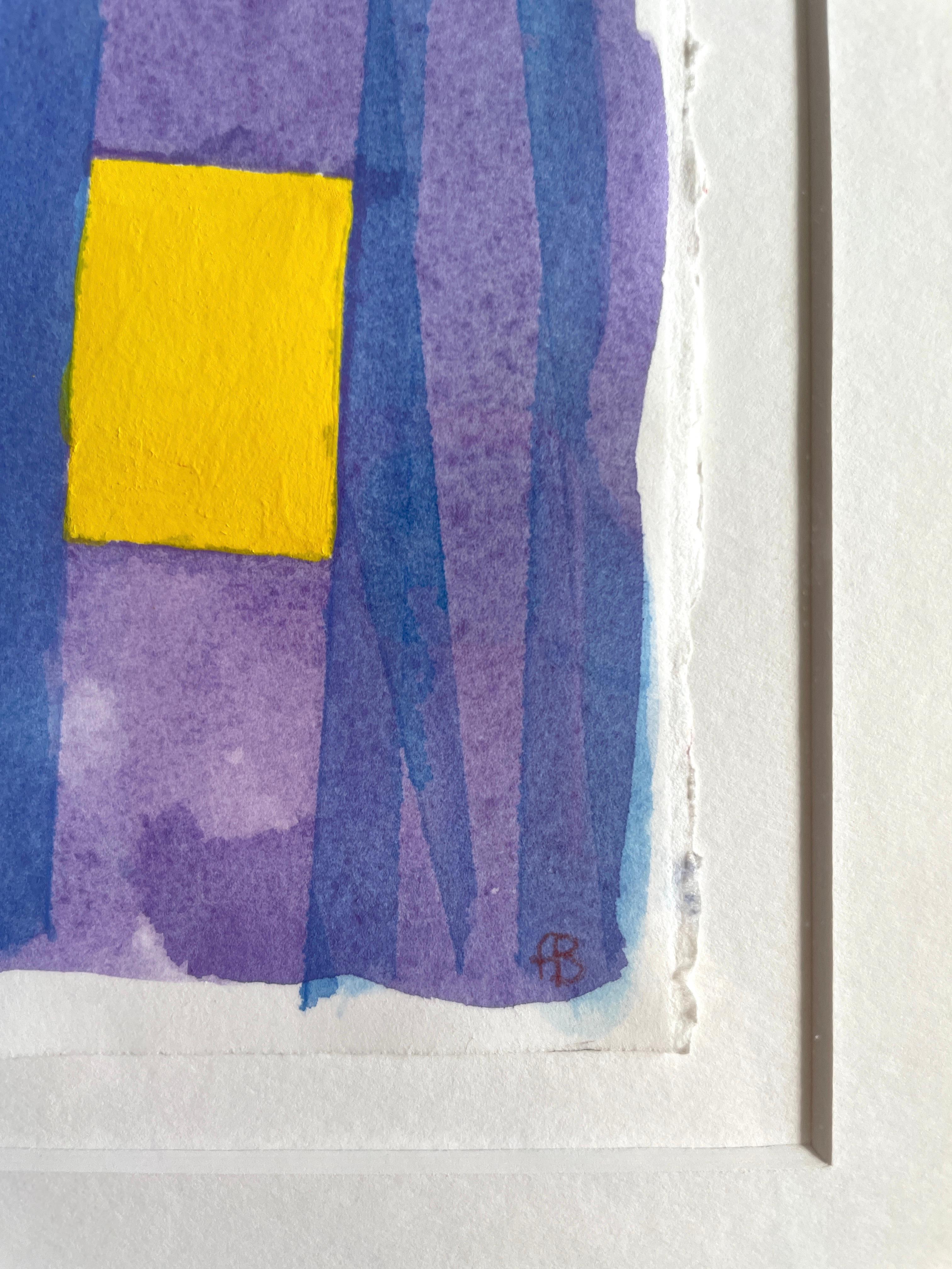 Pittura astratta artista quotato Royal Society Art Blu Viola Giallo Rosso Arancione 3