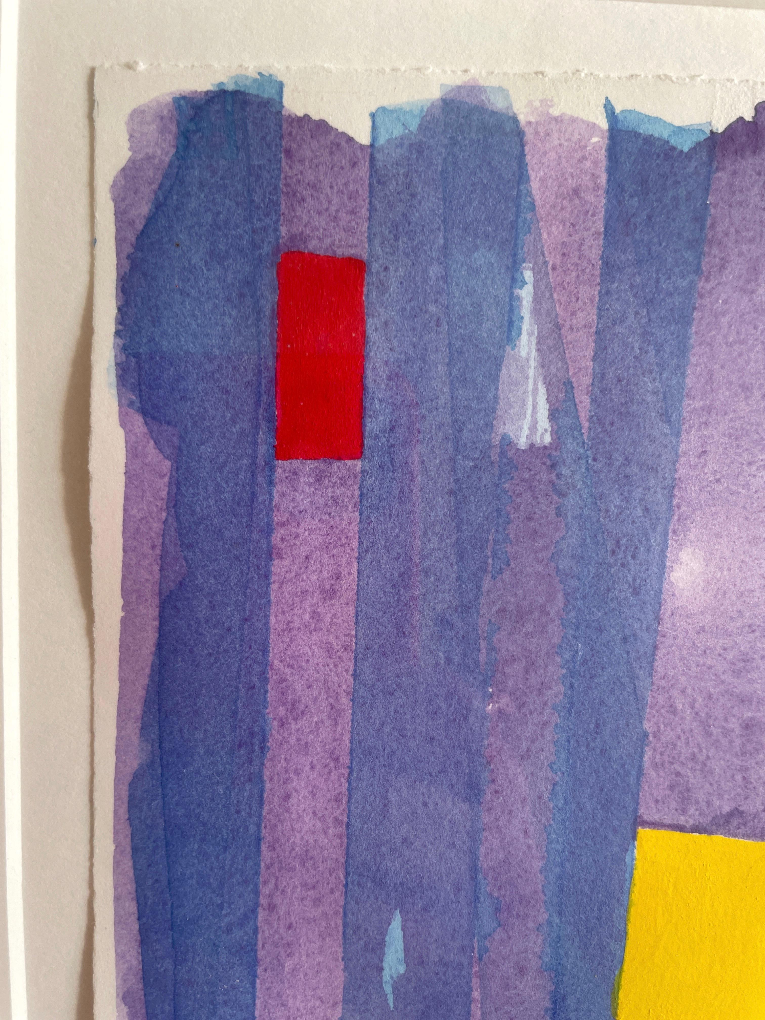 Pittura astratta artista quotato Royal Society Art Blu Viola Giallo Rosso Arancione 4