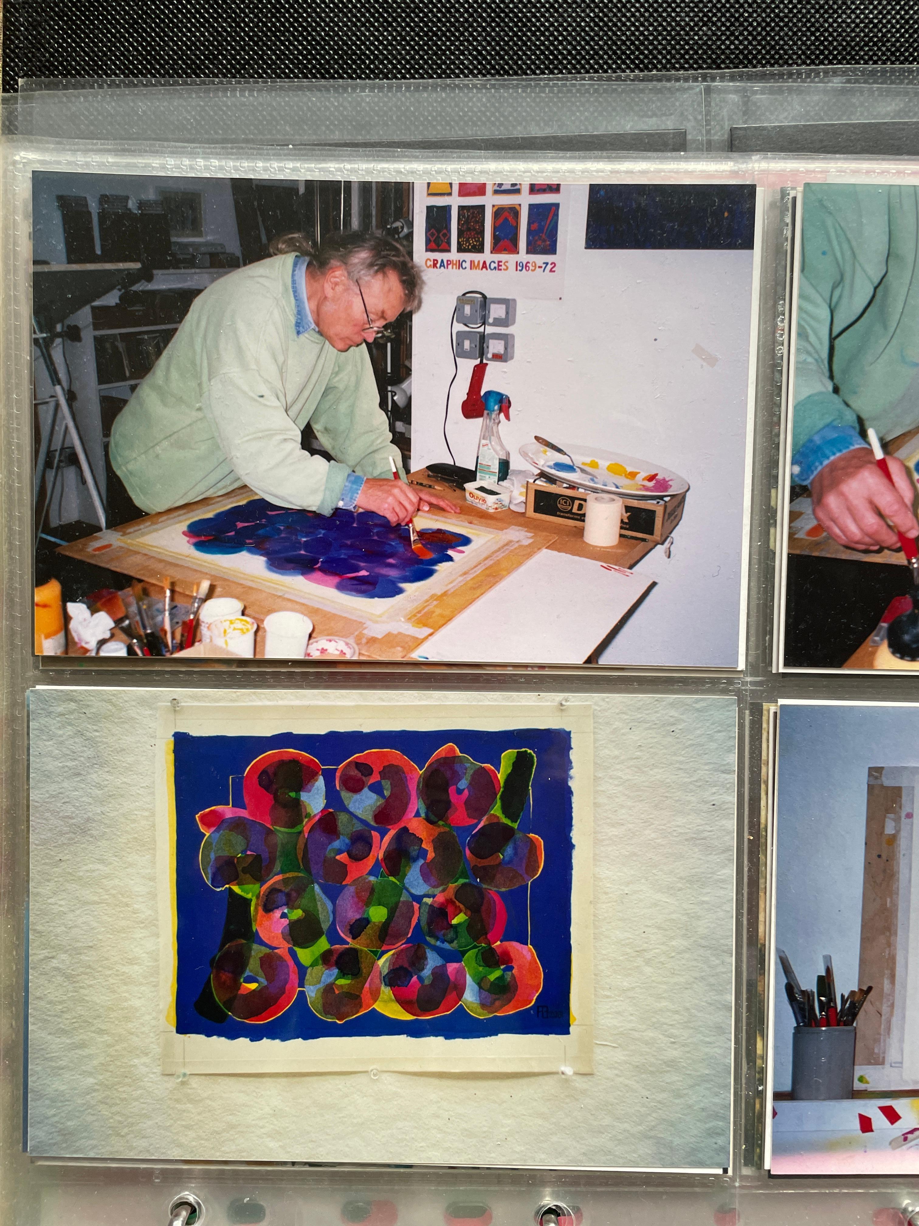 Pittura astratta artista quotato Royal Society Art Blu Red Dot Pink Music Africa 11
