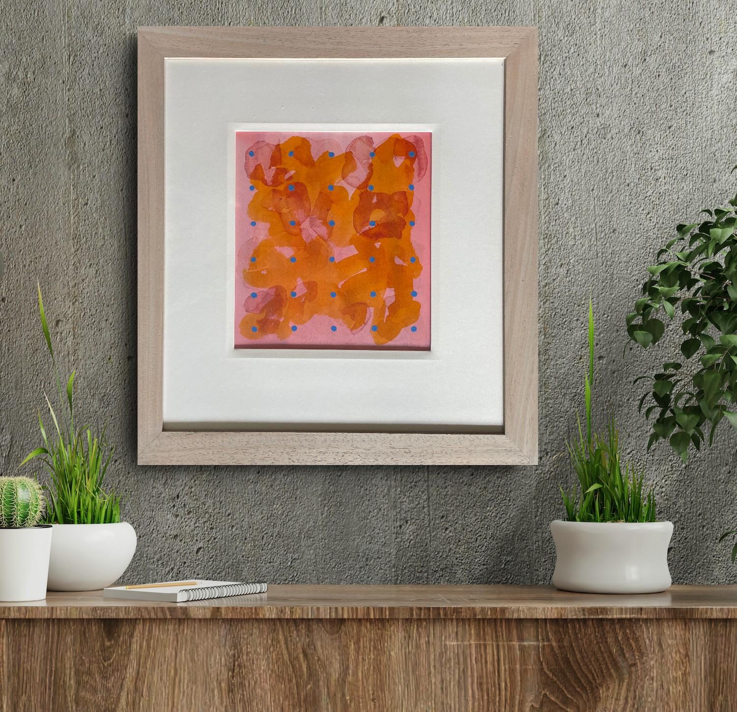 Abstract painting listed artist Royal Society Arts Blue Orange Pink Music Africa For Sale 5