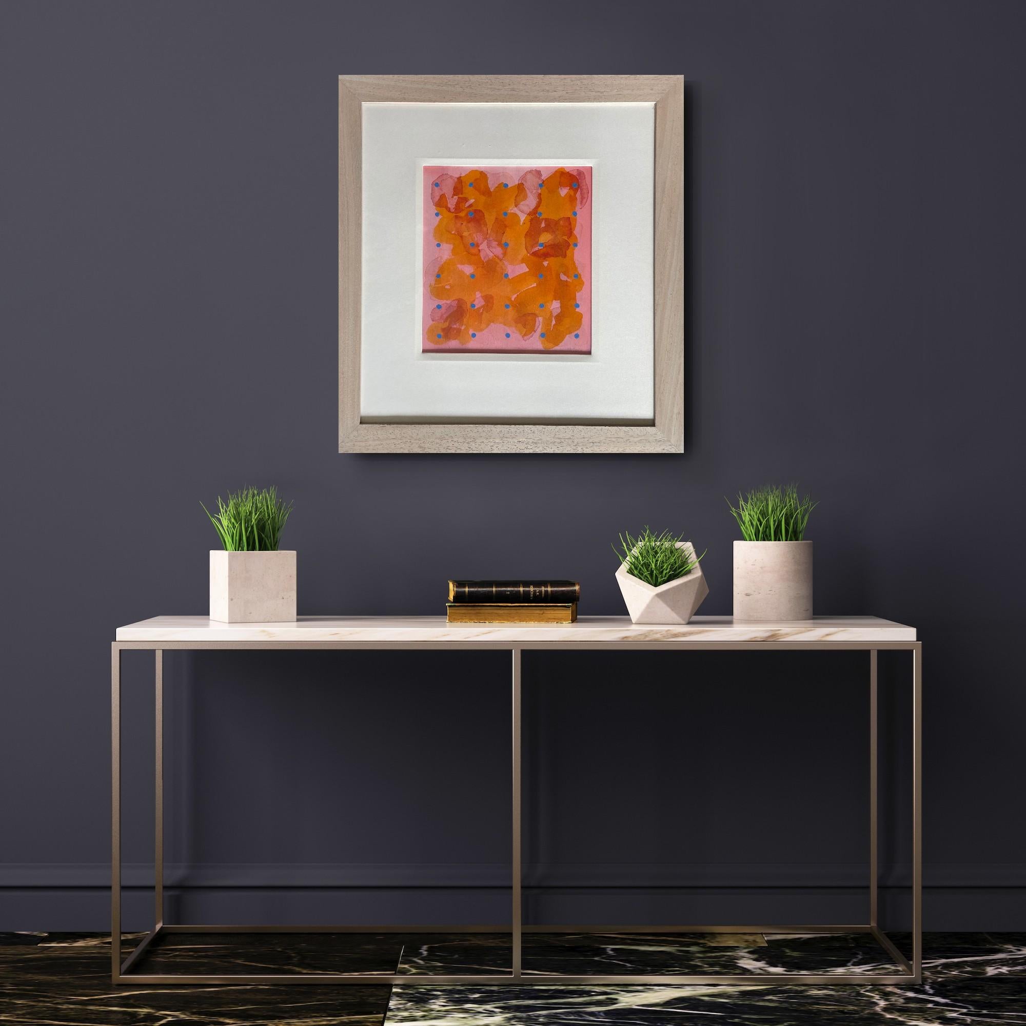 Abstract painting listed artist Royal Society Arts Blue Orange Pink Music Africa For Sale 1