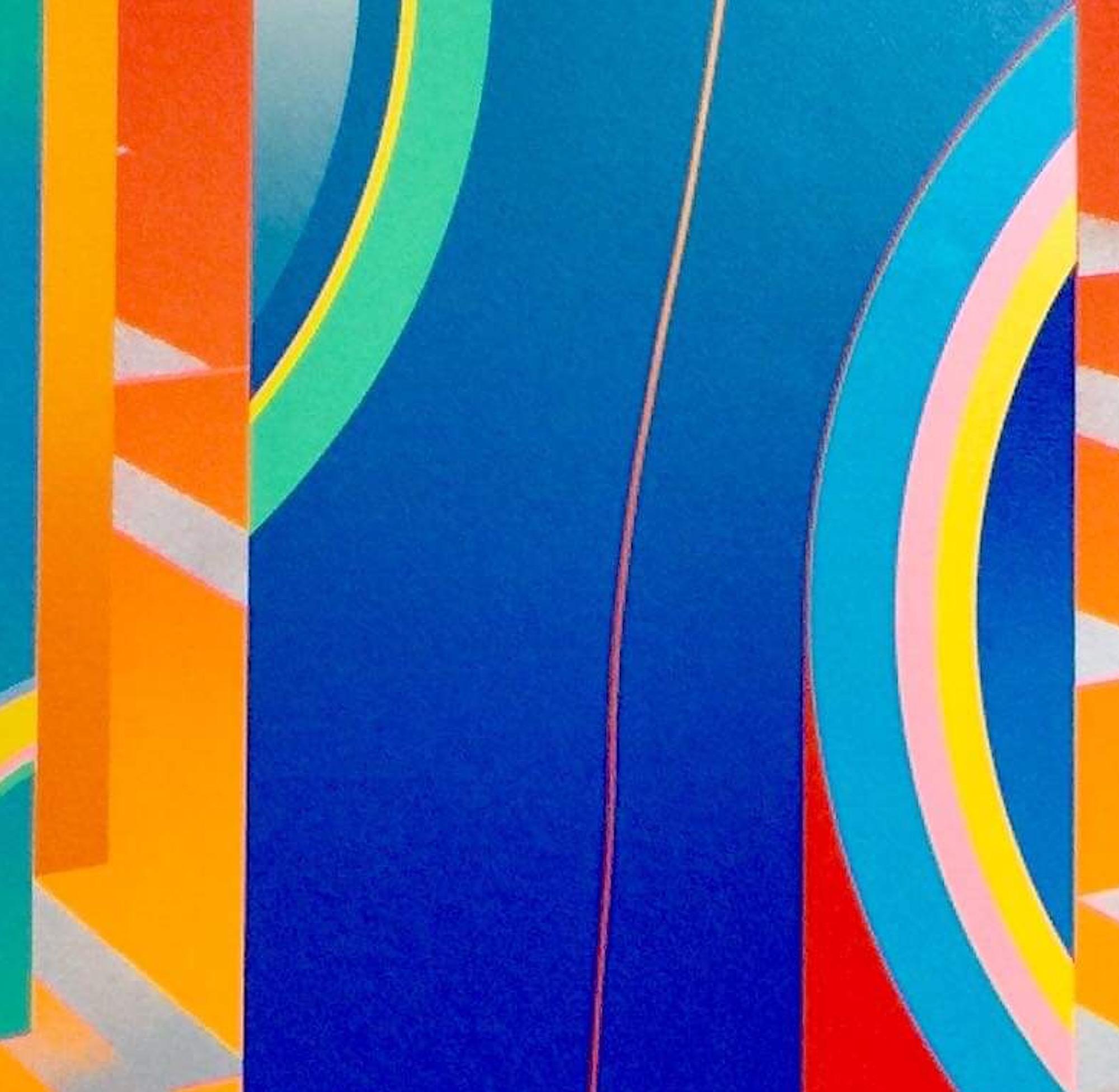 Collectors Édition limitée des années 1980 - Édition graphique géométrique abstraite et colorée 1 - Abstrait Print par Anthony Benjamin