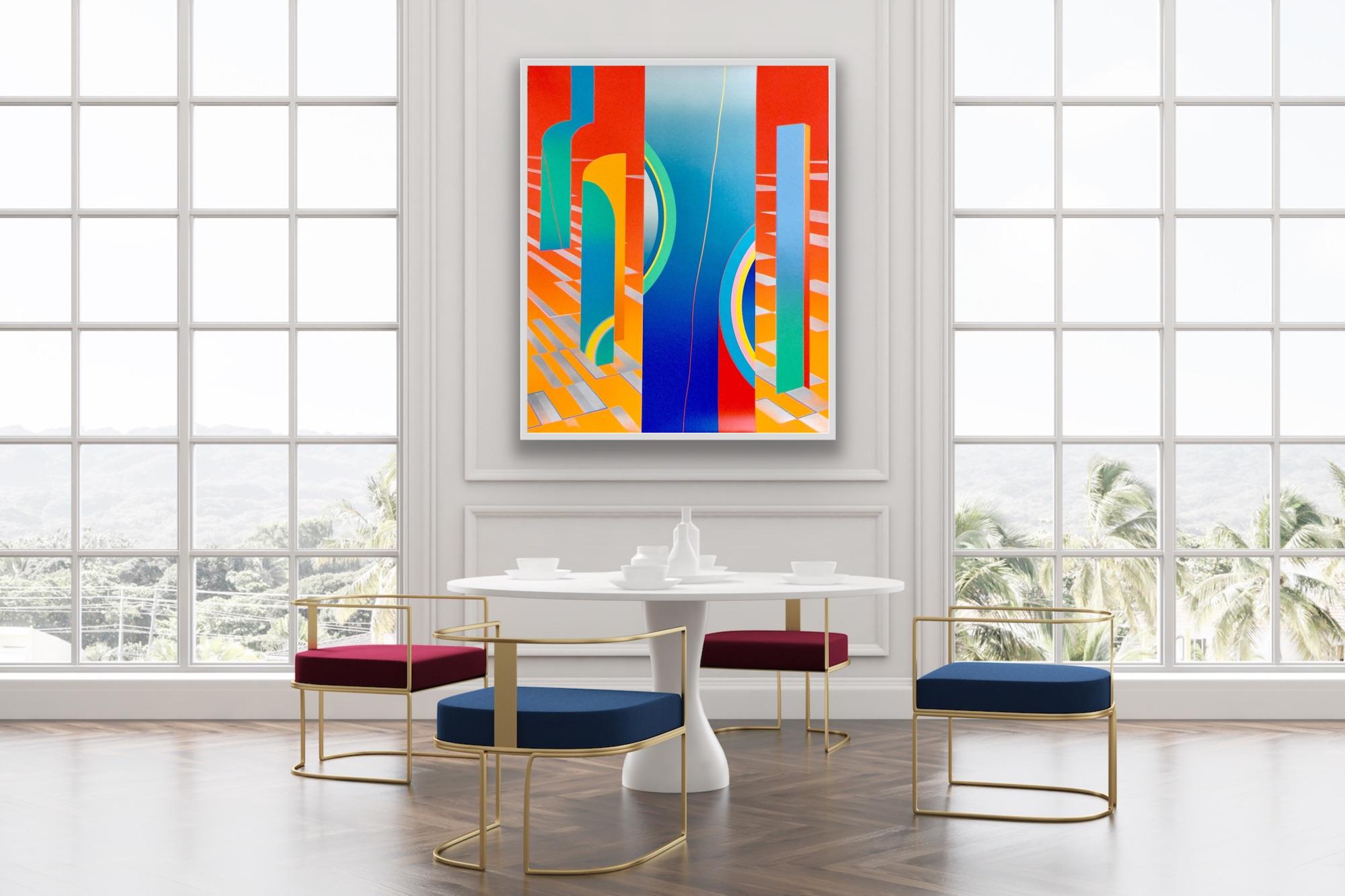 Collectors Limited Edition 1980's warm colourful abstract geometric graphic 1 For Sale 1