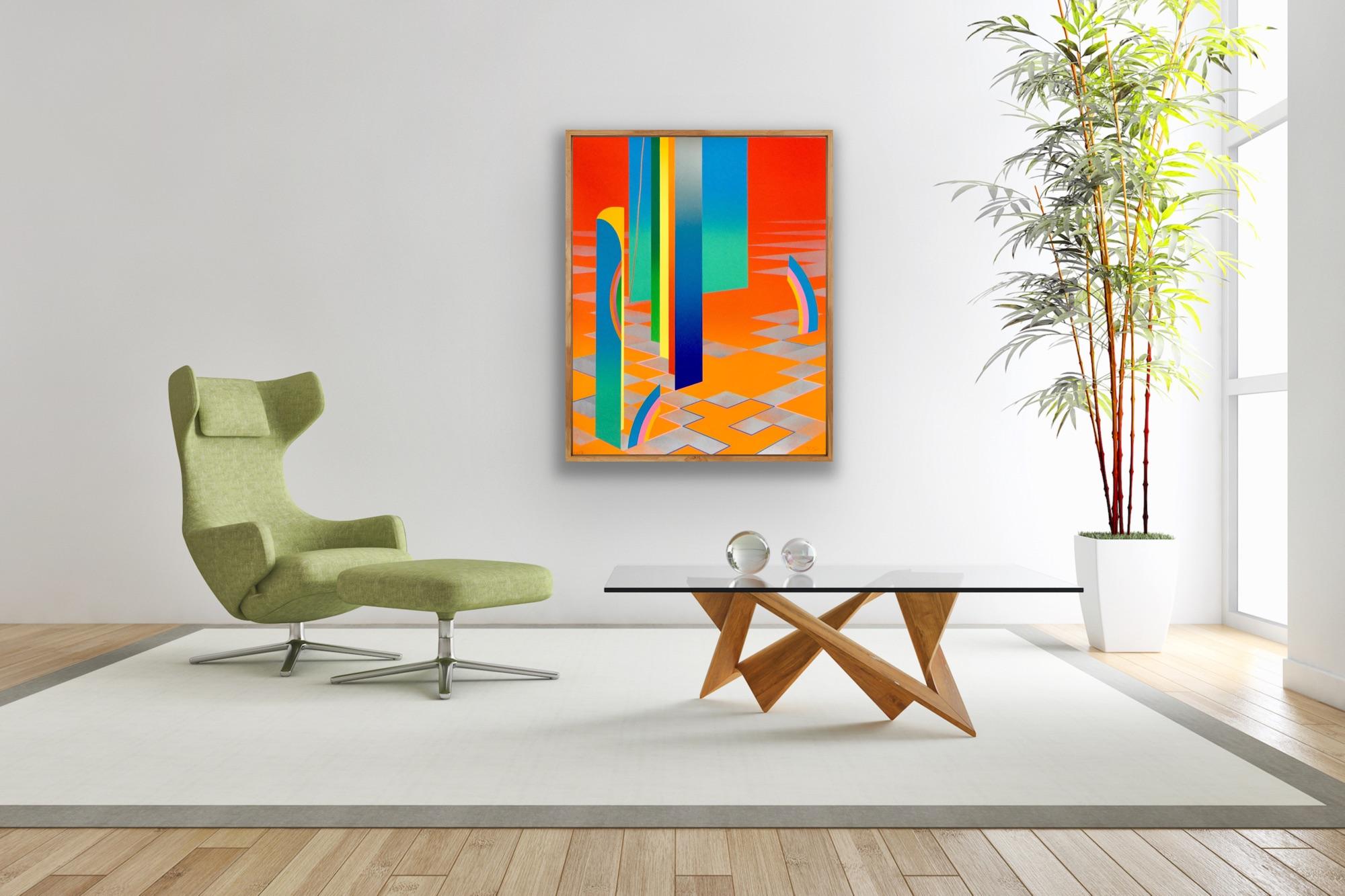 Collectors Limited Edition 1980's warm colourful abstract geometric graphic 2 For Sale 1