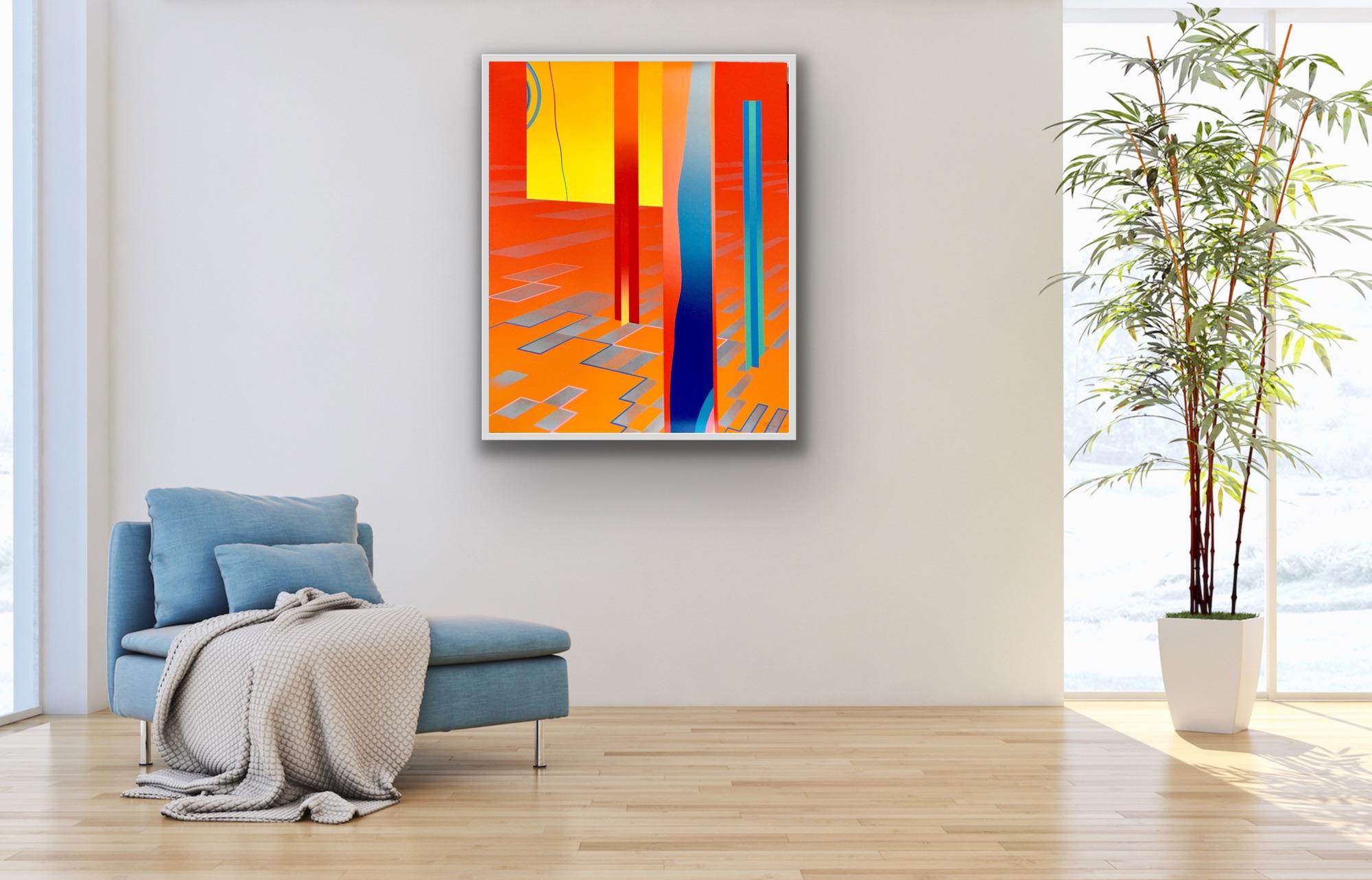 Collectors Limited Edition 1980's warm colourful abstract geometric graphic 3 For Sale 1