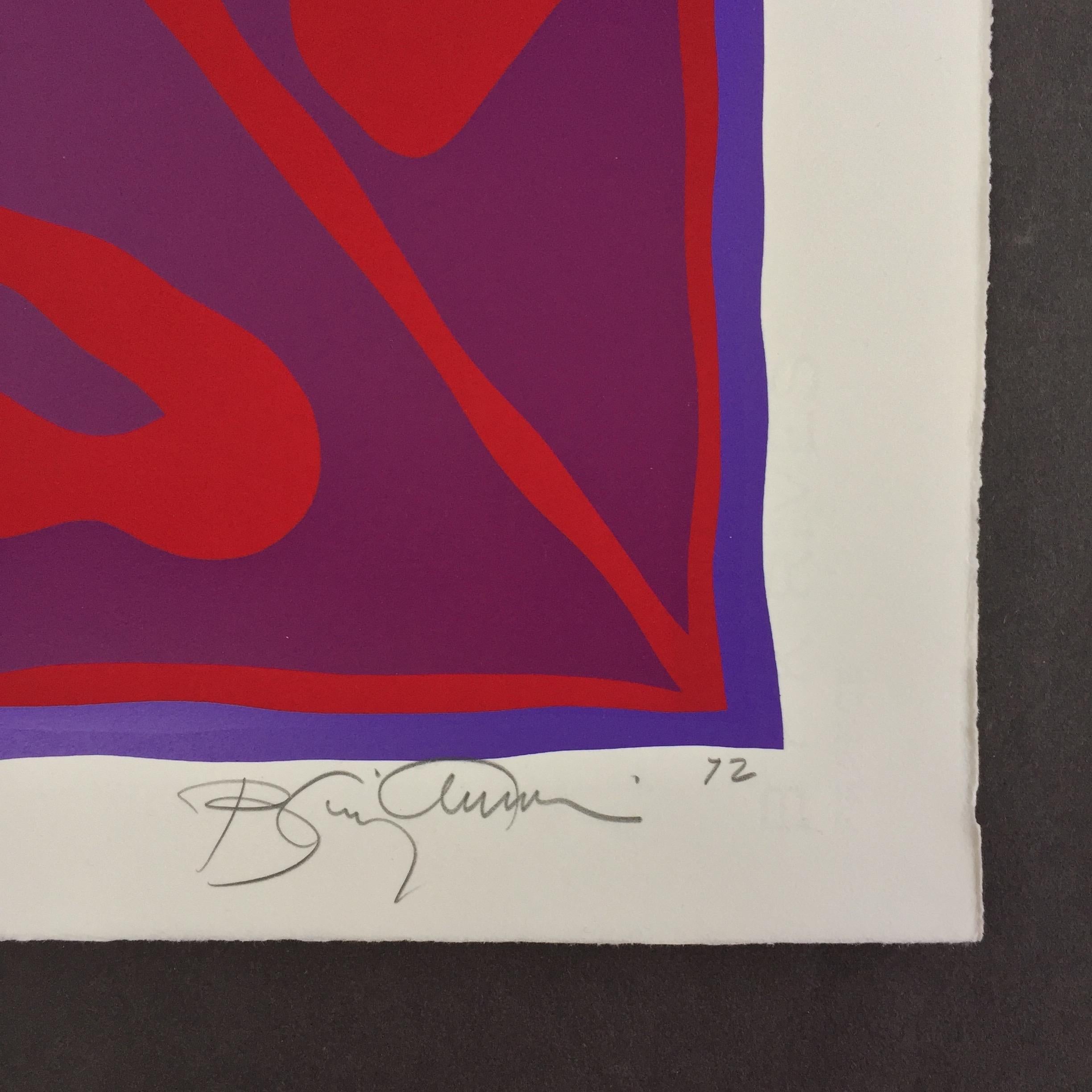 Abstract Brian Eno A Benjamin Modern Limited Print 62 of 95 Yellow Red 1970s  2