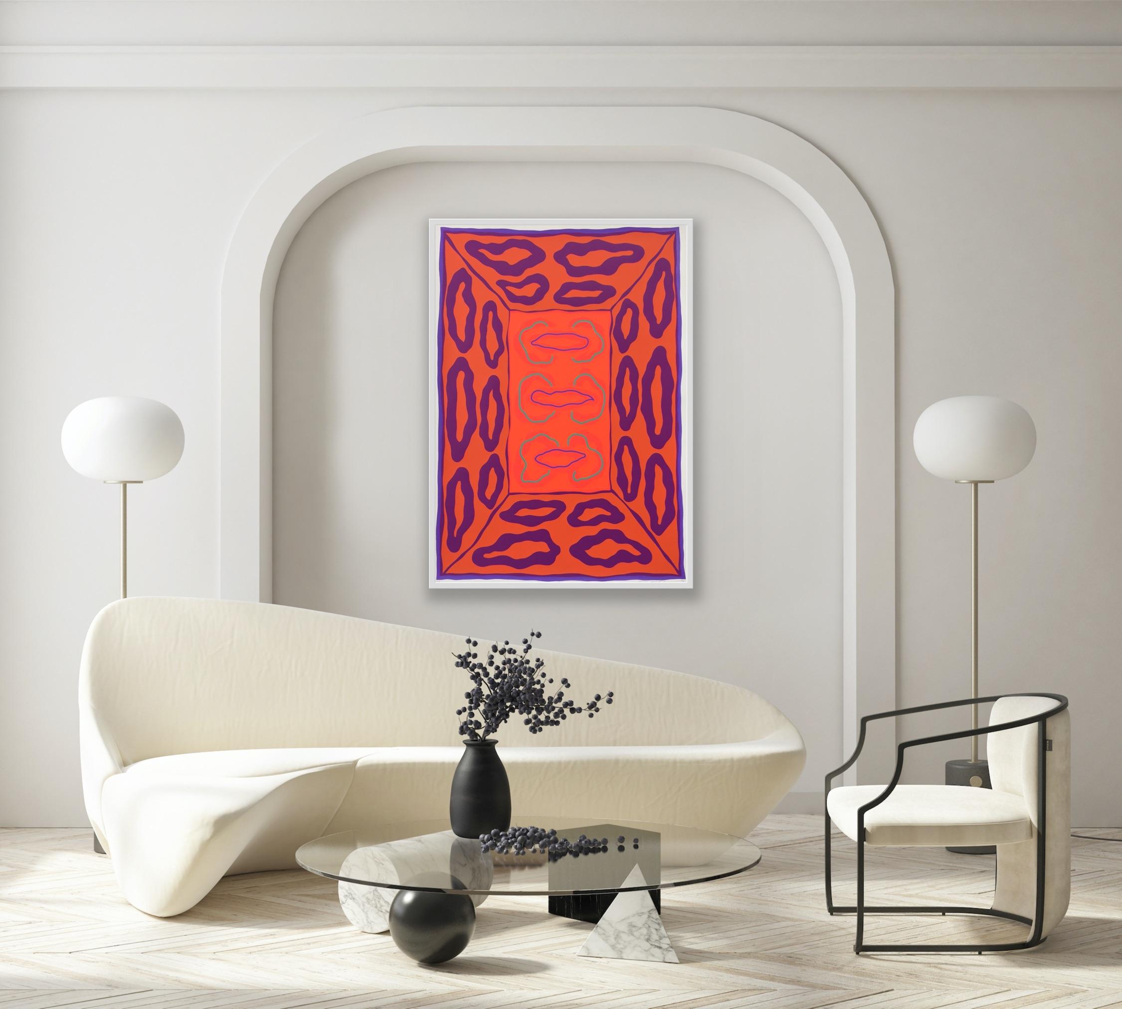 Abstract Brian Eno A Benjamin Modern Limited Print 64 of 95 Red Orange 1970s  2