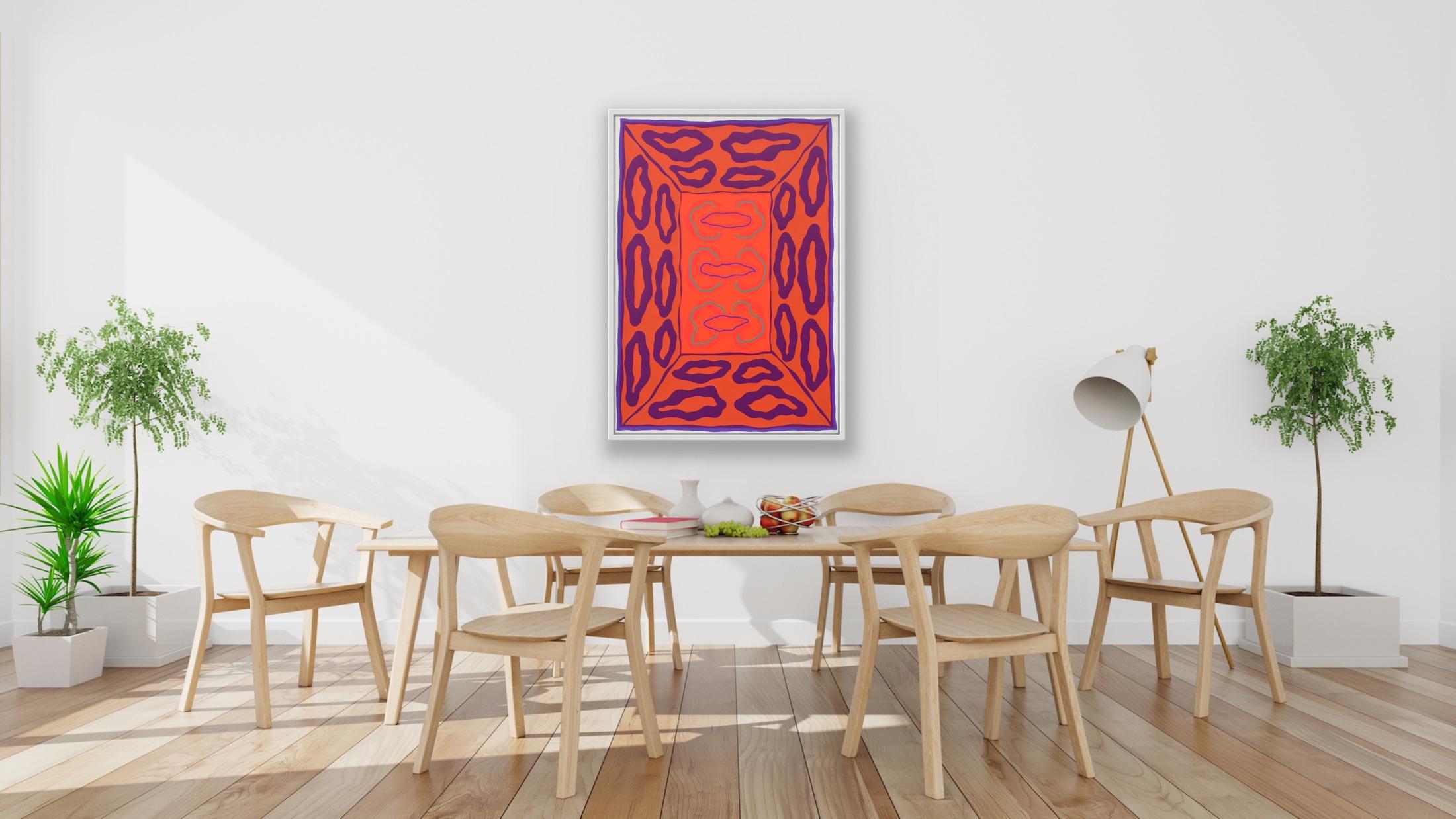 Abstract Brian Eno A Benjamin Modern Limited Print 64 of 95 Red Orange 1970s  11