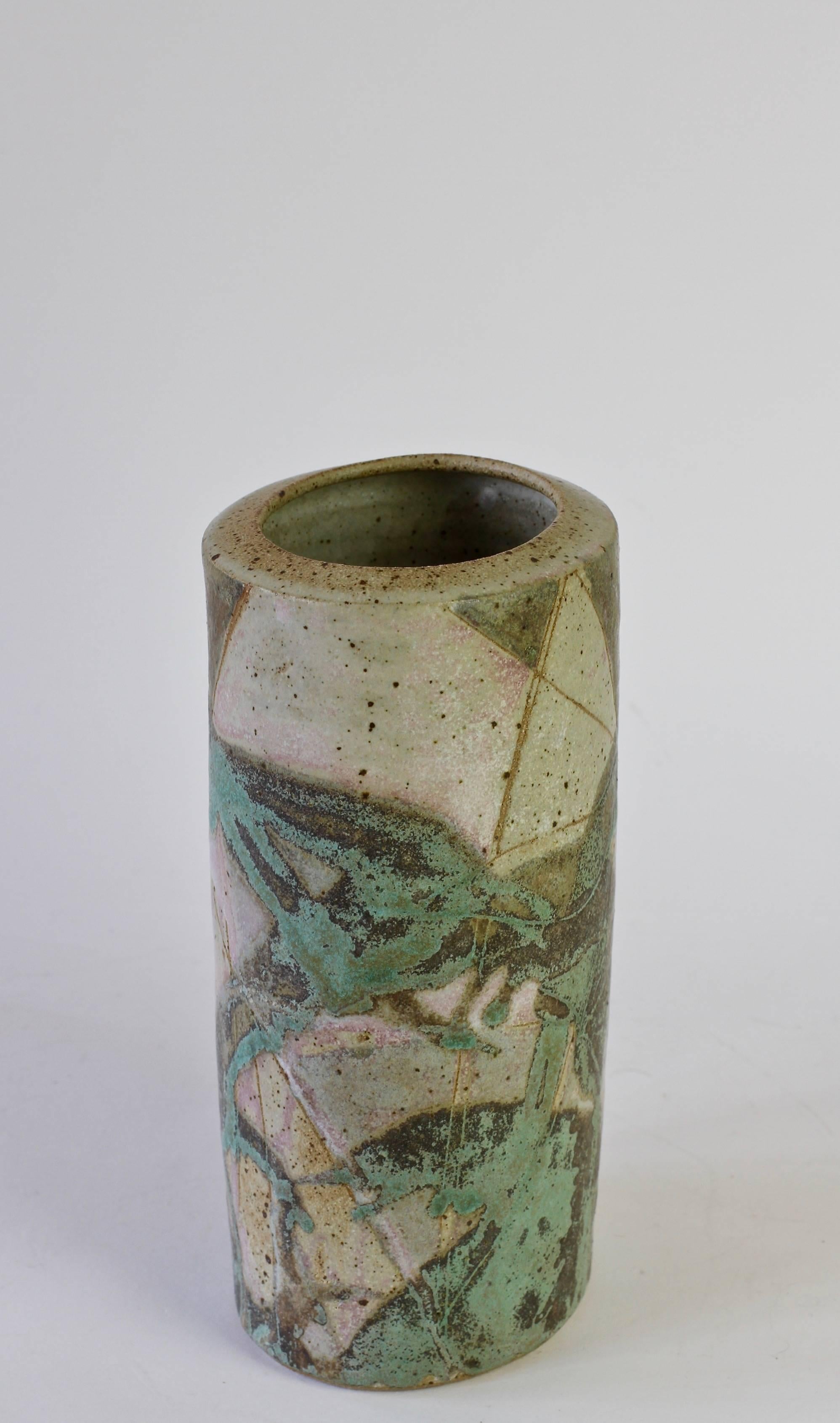 Clay Anthony Bernulf Hodge Signed British Postmodern Art Studio Pottery Vase, 1986
