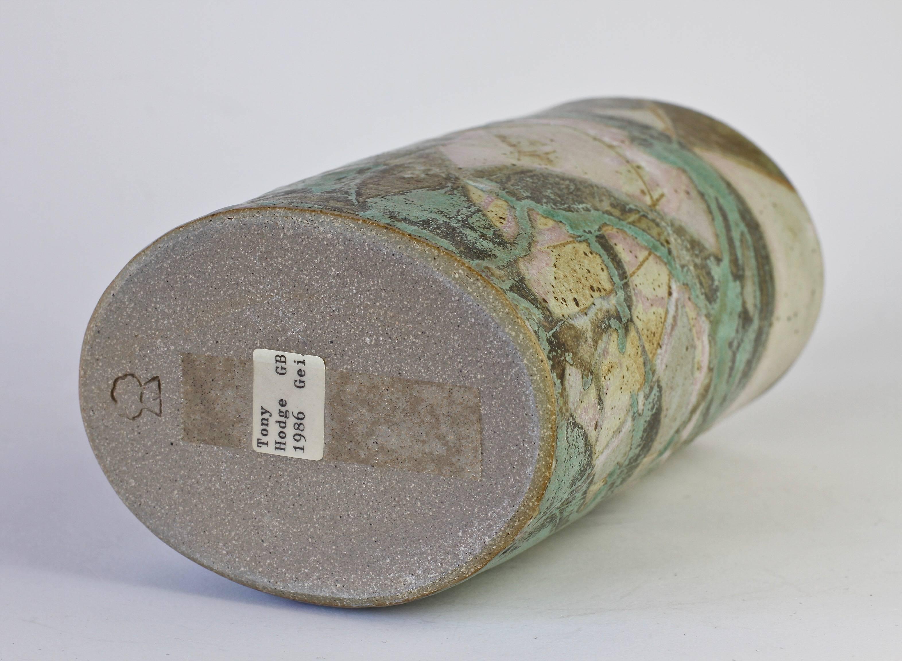 Anthony Bernulf Hodge Signed British Postmodern Art Studio Pottery Vase, 1986 7