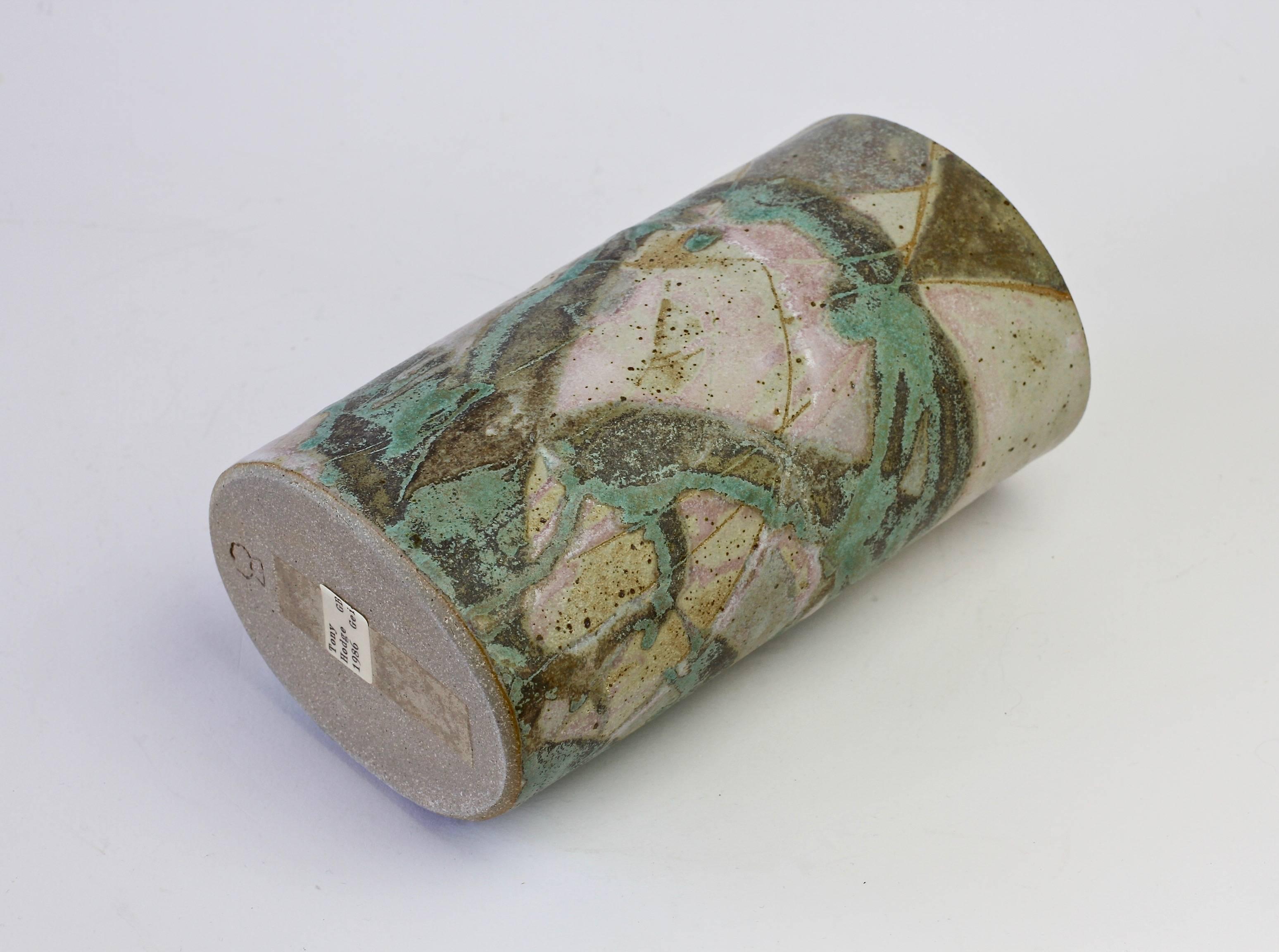 Anthony Bernulf Hodge Signed British Postmodern Art Studio Pottery Vase, 1986 8