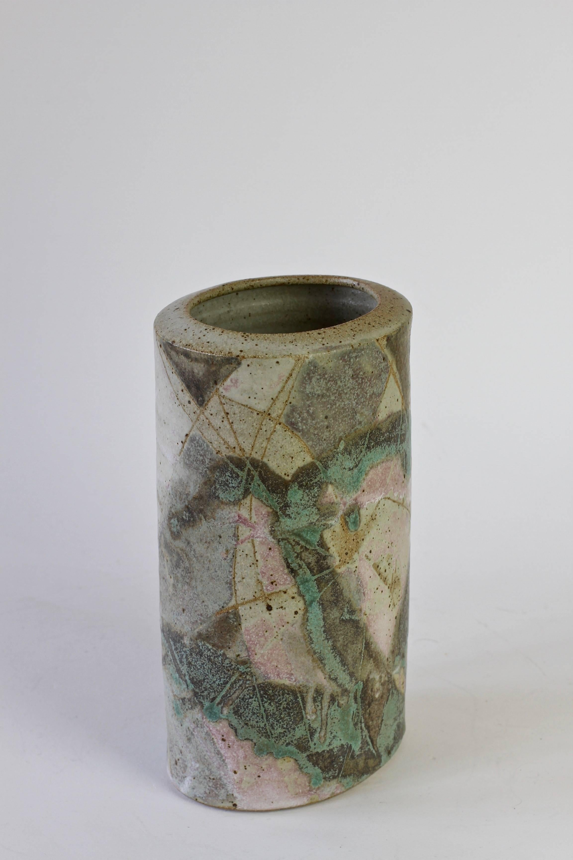 Post-Modern Anthony Bernulf Hodge Signed British Postmodern Art Studio Pottery Vase, 1986
